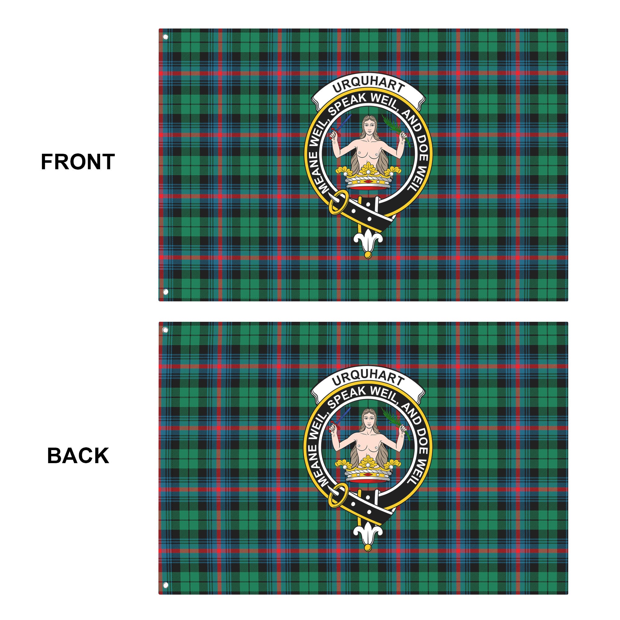 Urquhart Broad Red Ancient Tartan Crest House Flag