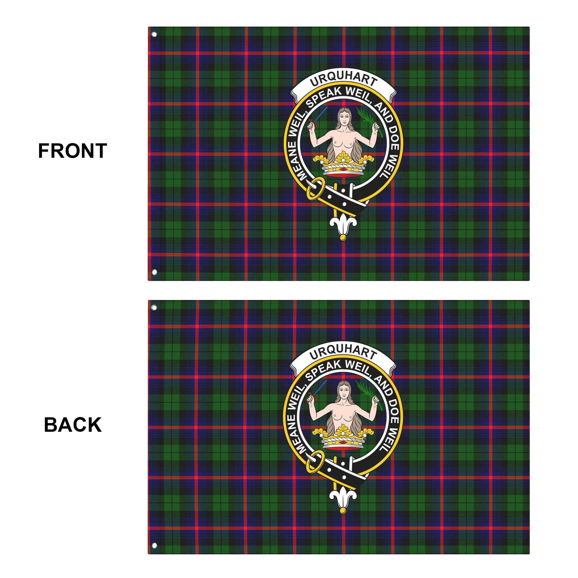 Urquhart Modern Tartan Crest House Flag