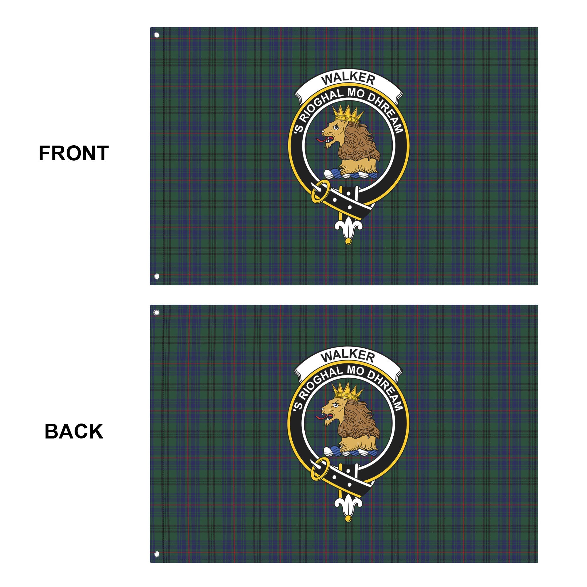 Walker Hunting Tartan Crest House Flag