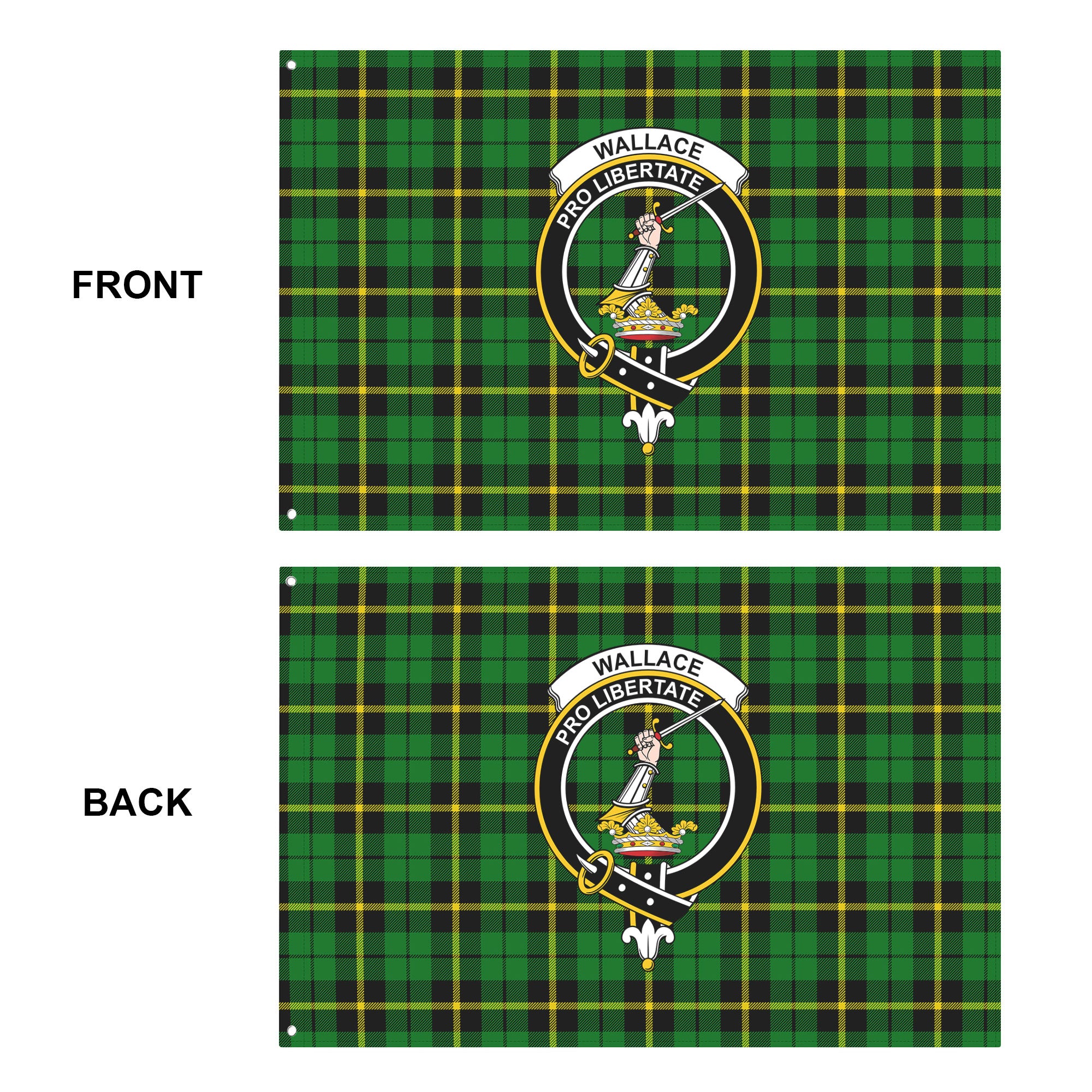 Wallace Hunting Modern Tartan Crest House Flag