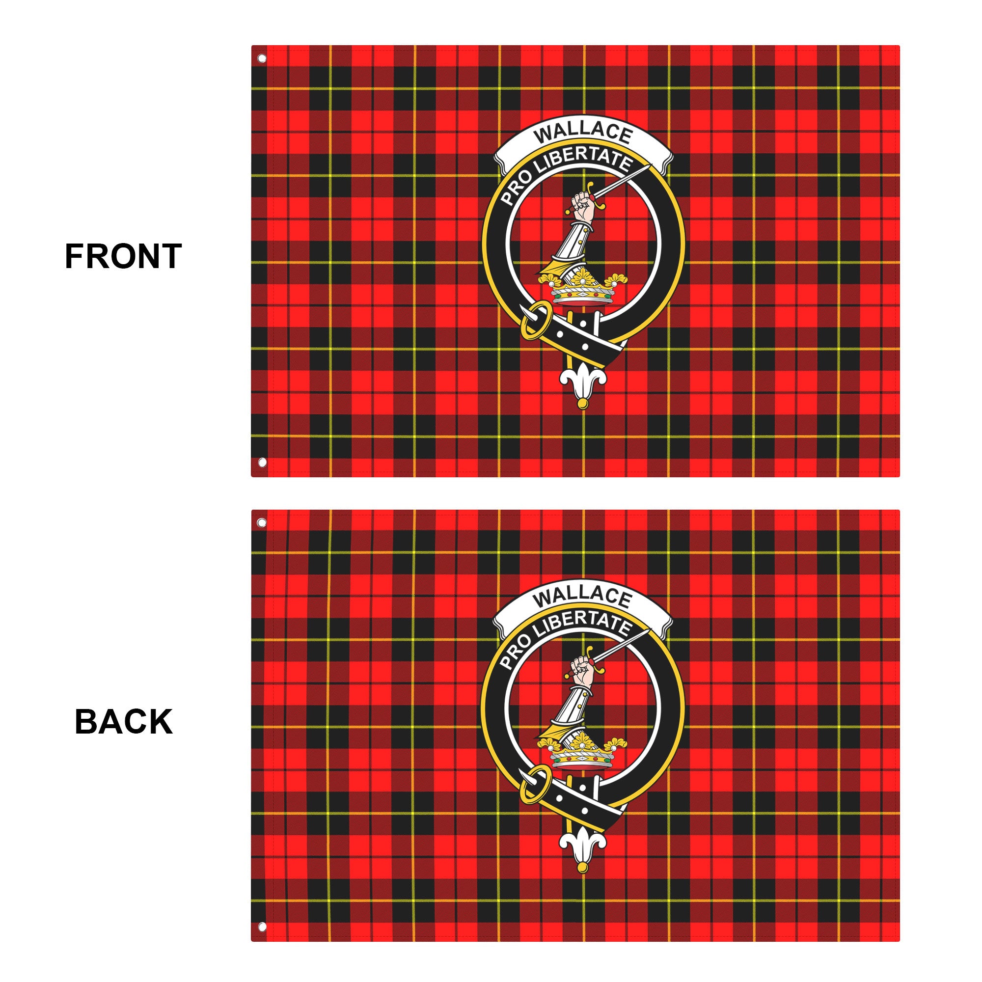 Wallace Hunting Red Tartan Crest House Flag