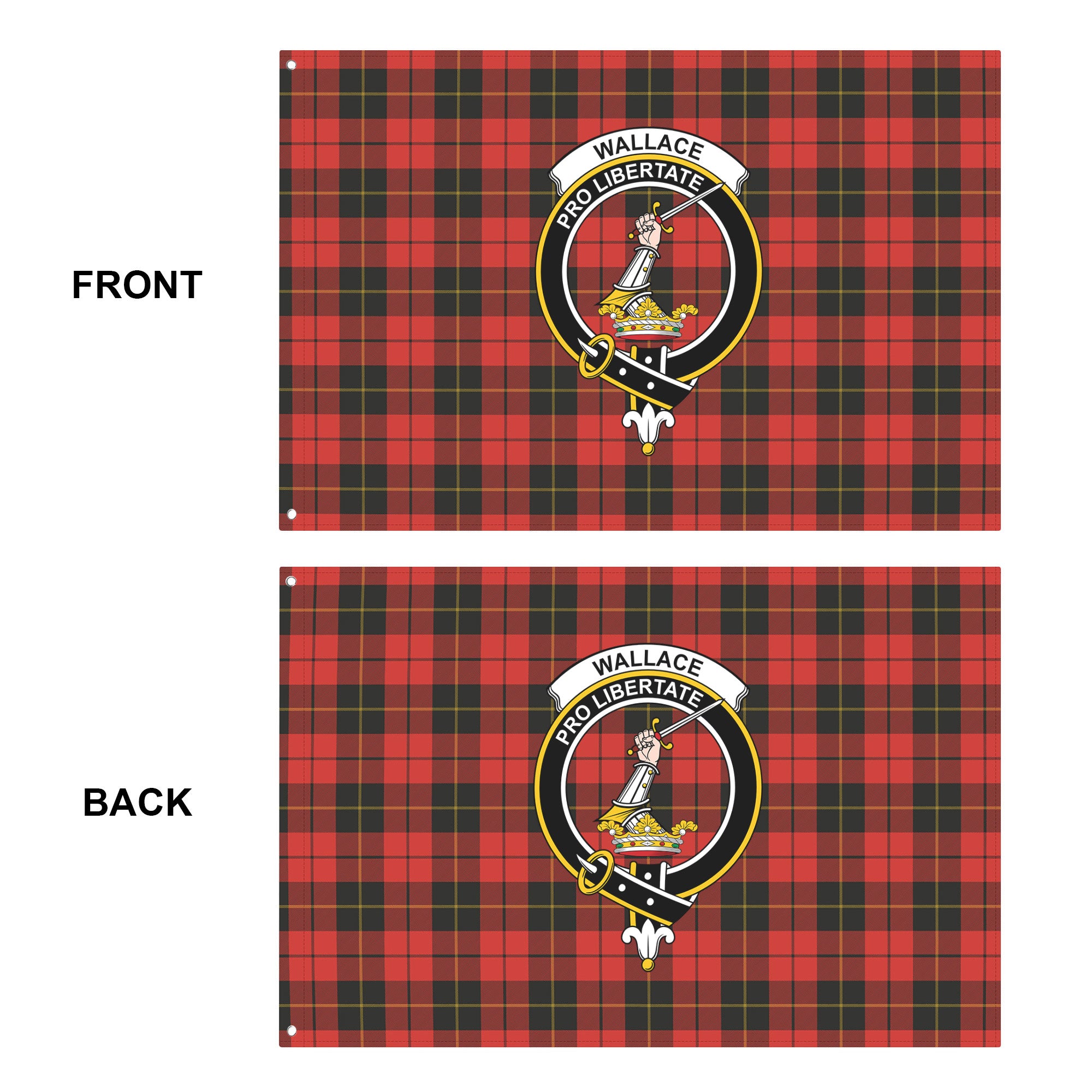 Wallace Weathered Tartan Crest House Flag