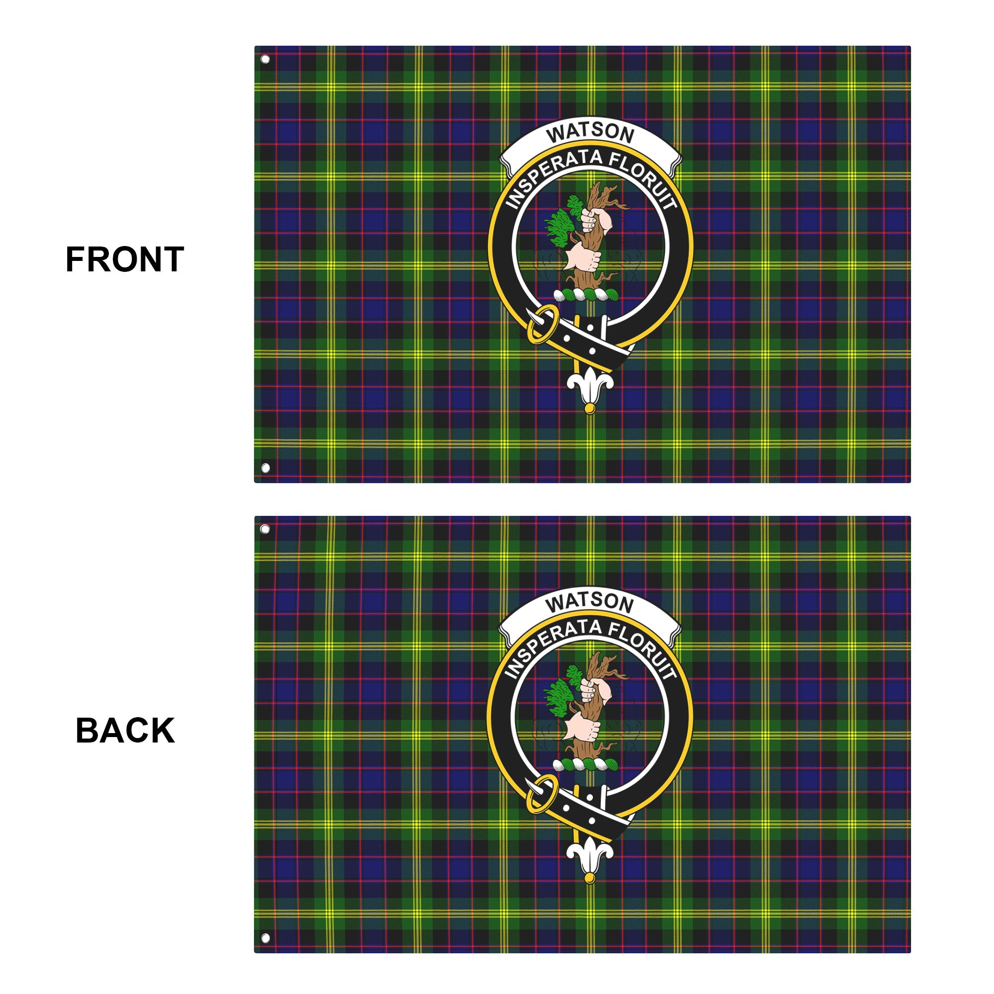Watson Modern Tartan Crest House Flag