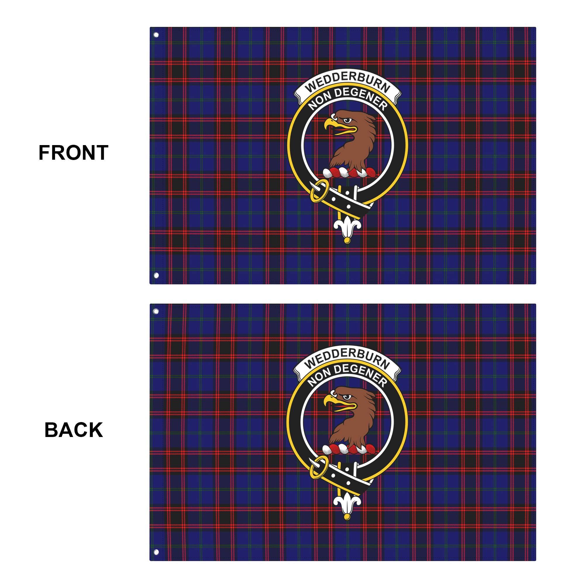 Wedderburn Tartan Crest House Flag