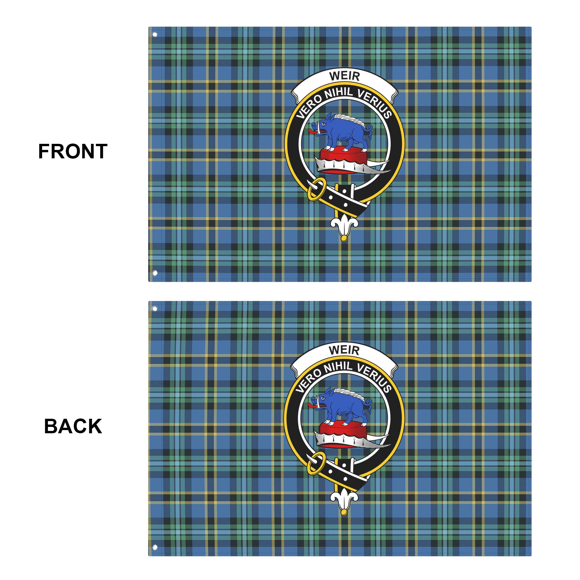 Weir Ancient Tartan Crest House Flag