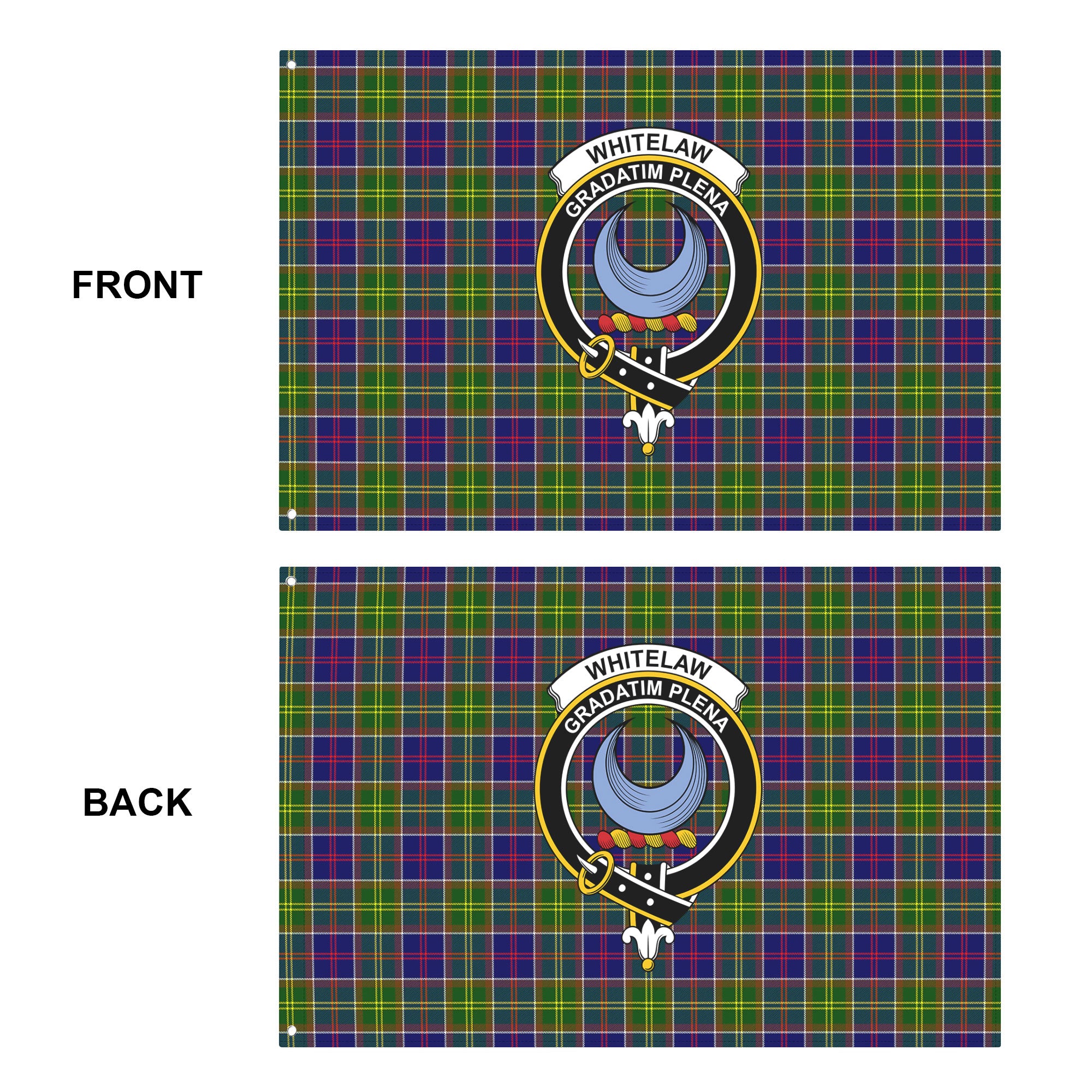 Whitelaw Tartan Crest House Flag
