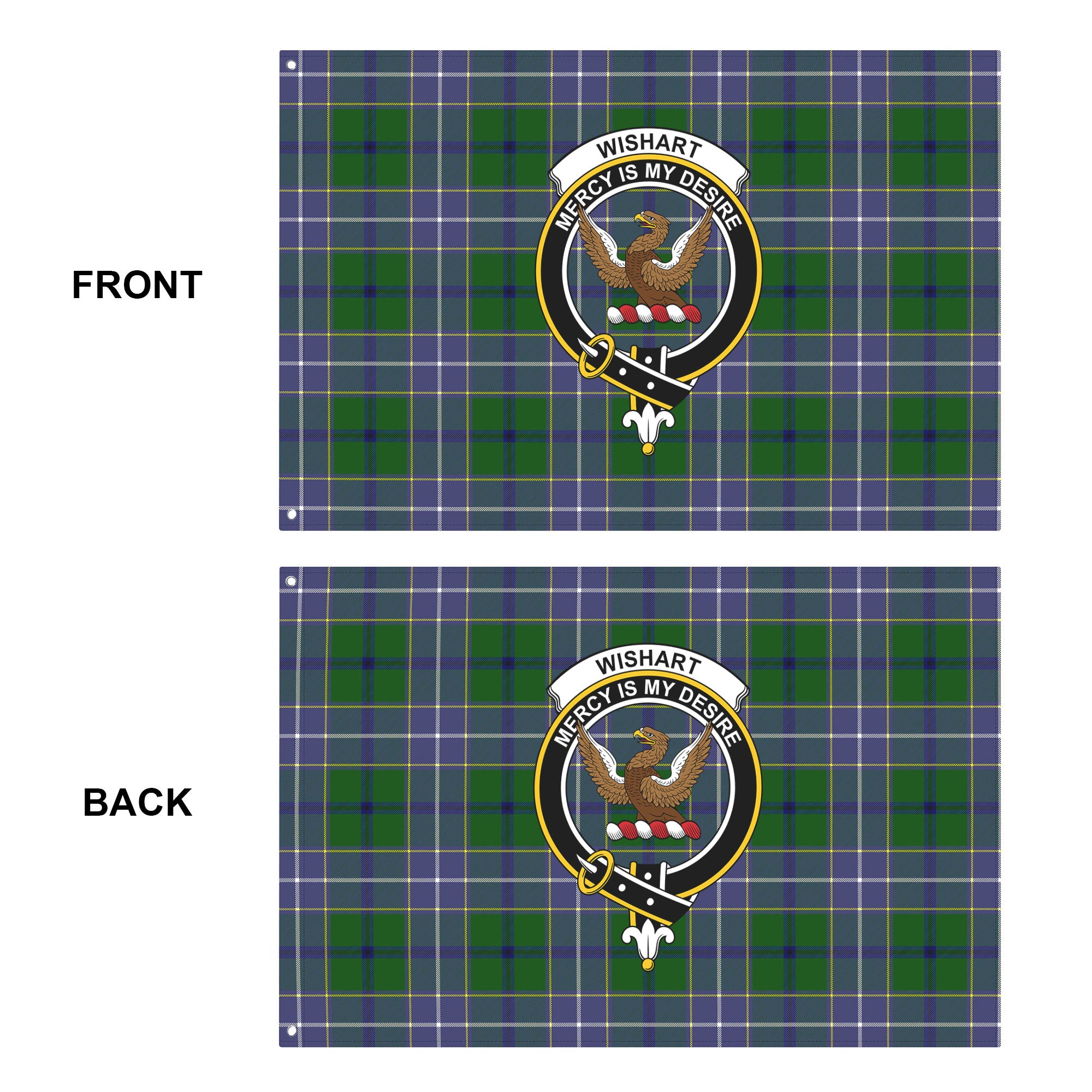 Wishart Hunting Tartan Crest House Flag