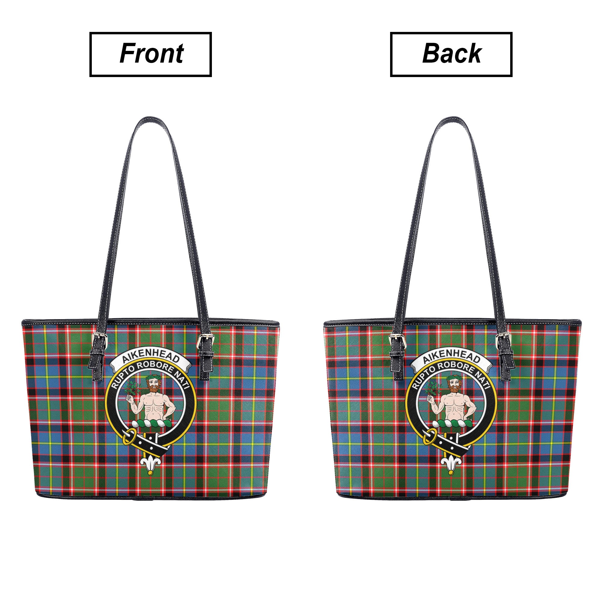 Aikenhead Tartan Crest Leather Tote Bag
