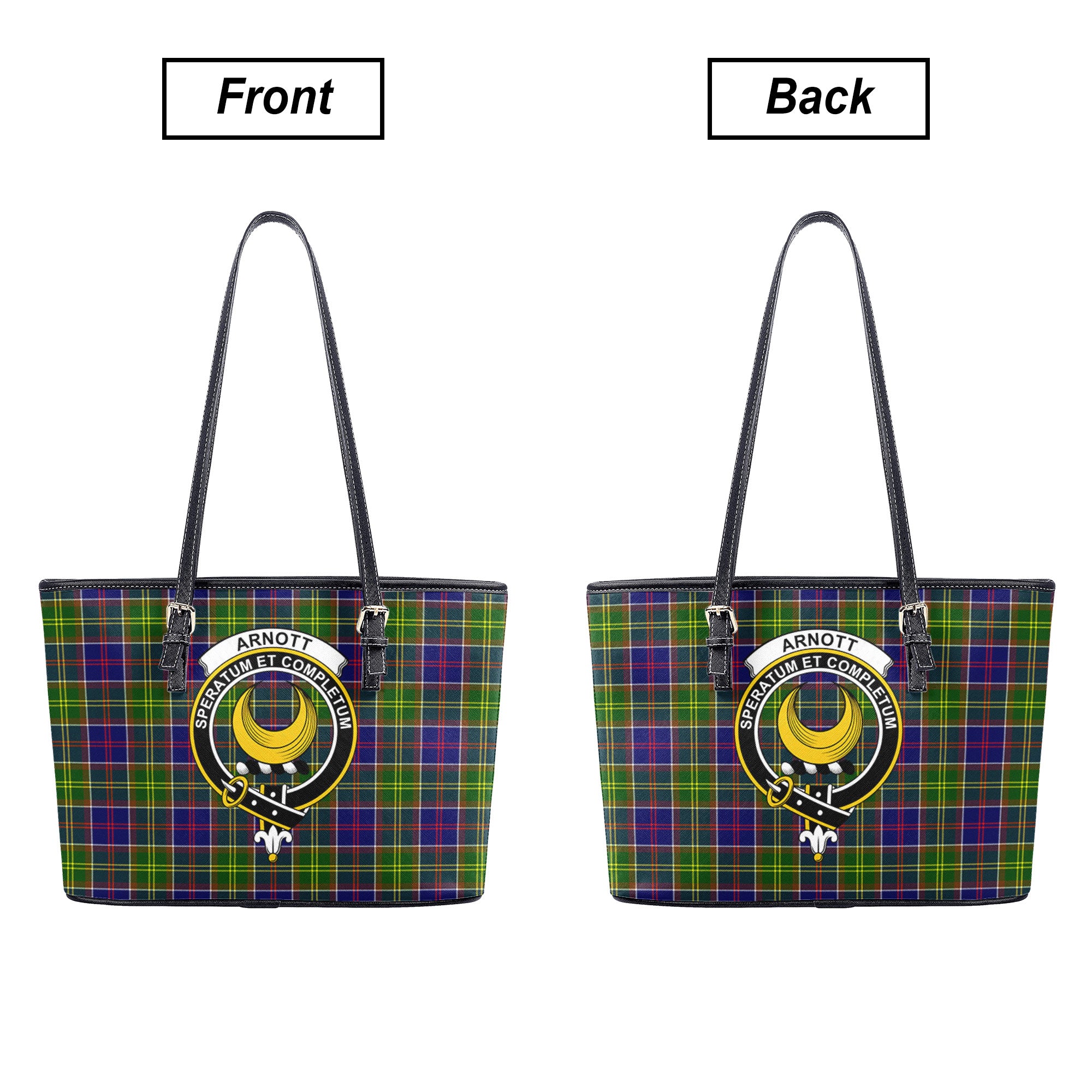 Arnott Tartan Crest Leather Tote Bag
