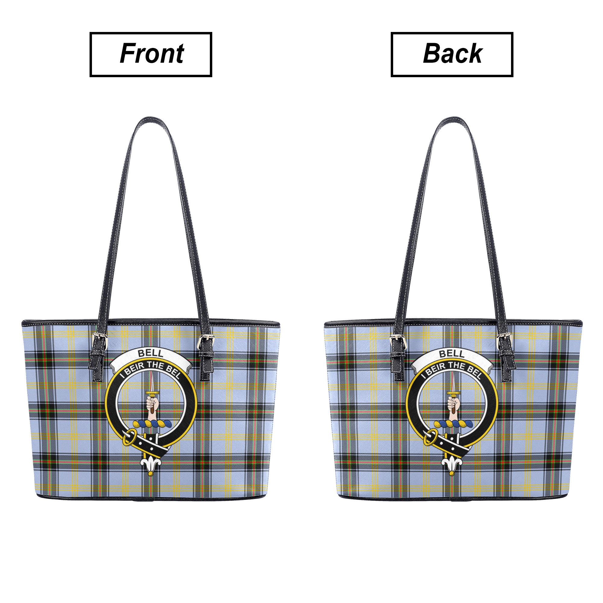 Bell of the Borders Tartan Crest Leather Tote Bag
