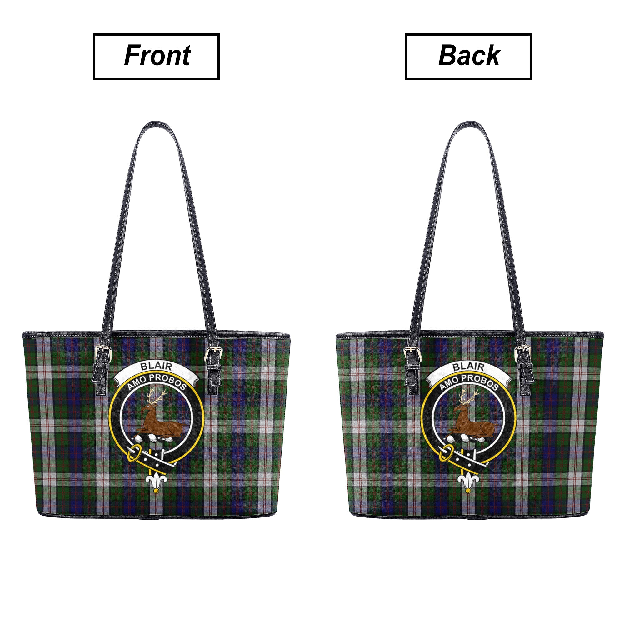 Blair Dress Tartan Crest Leather Tote Bag