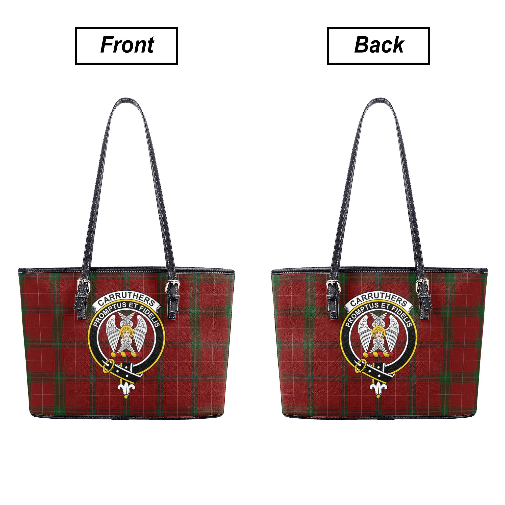 Carruthers Tartan Crest Leather Tote Bag