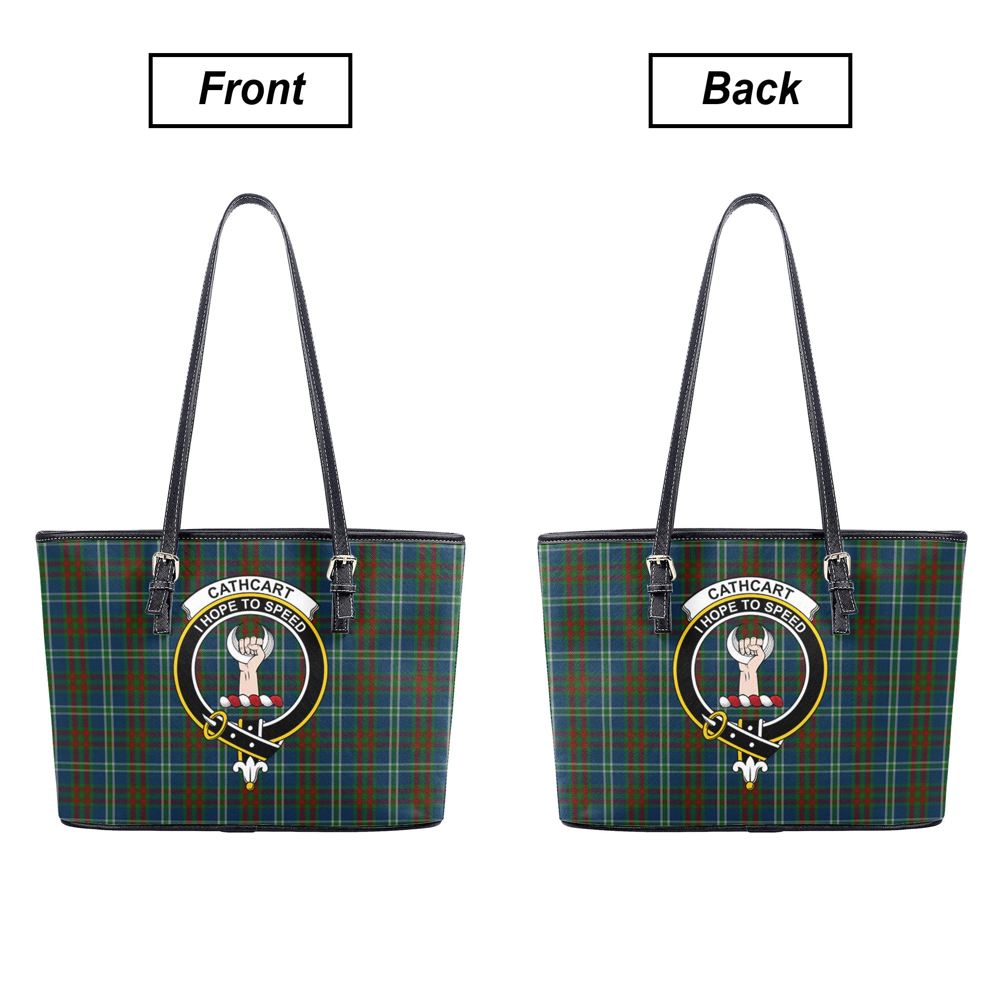 Cathcart Tartan Crest Leather Tote Bag