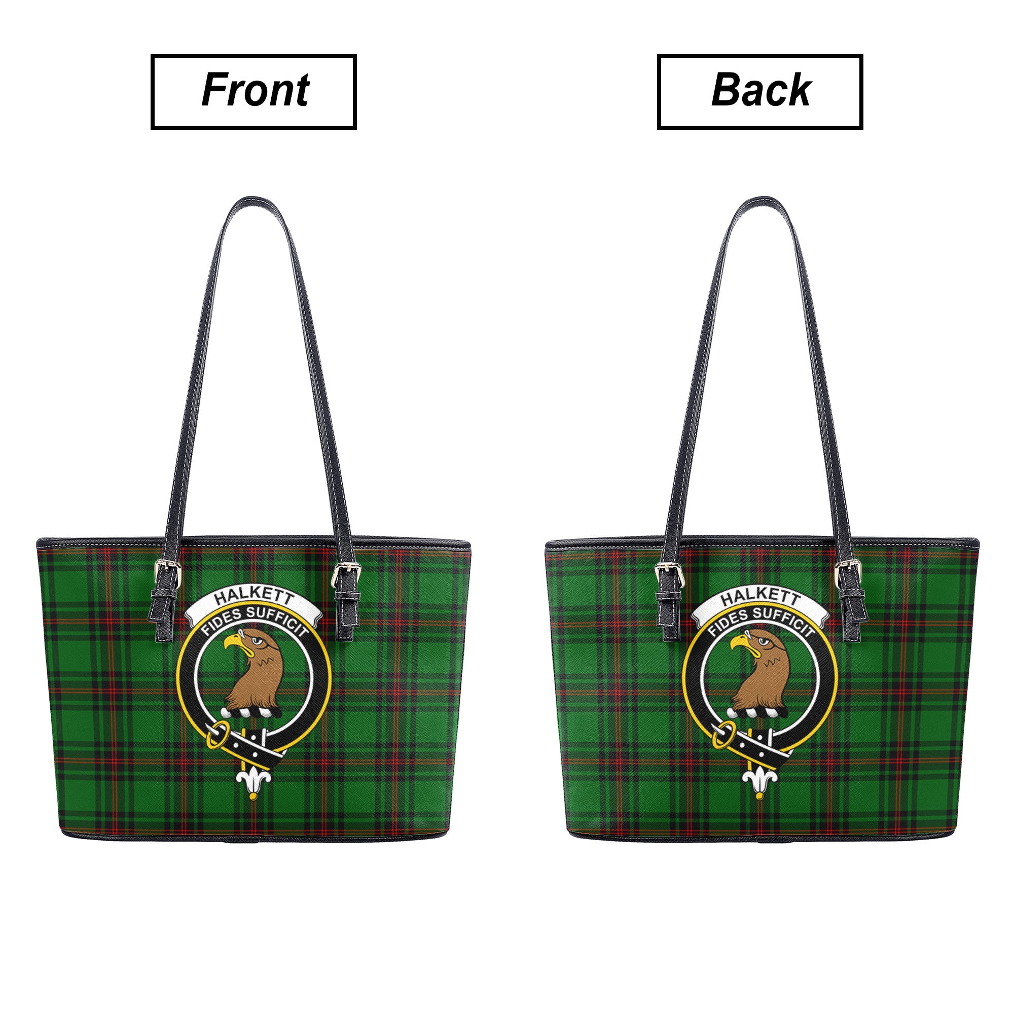 Halkett Tartan Crest Leather Tote Bag