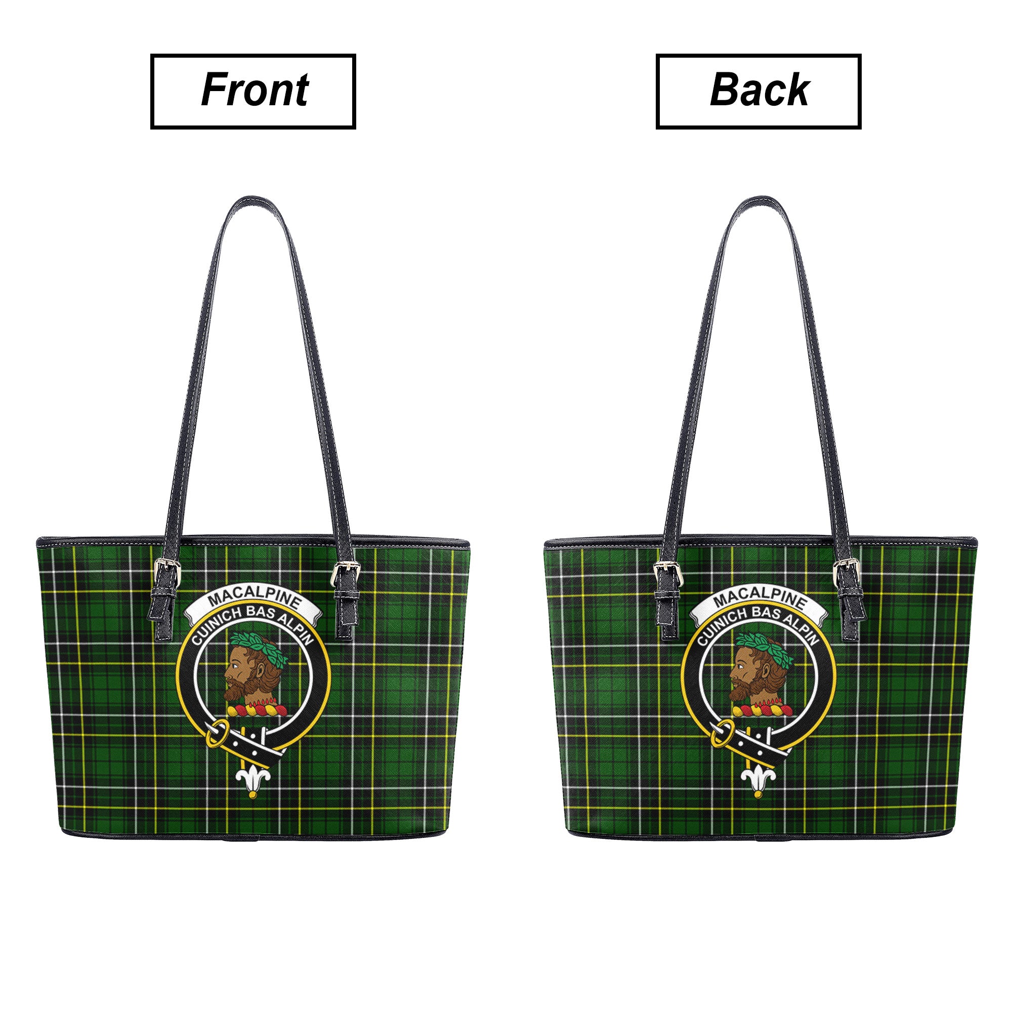 MacAlpine Modern Tartan Crest Leather Tote Bag