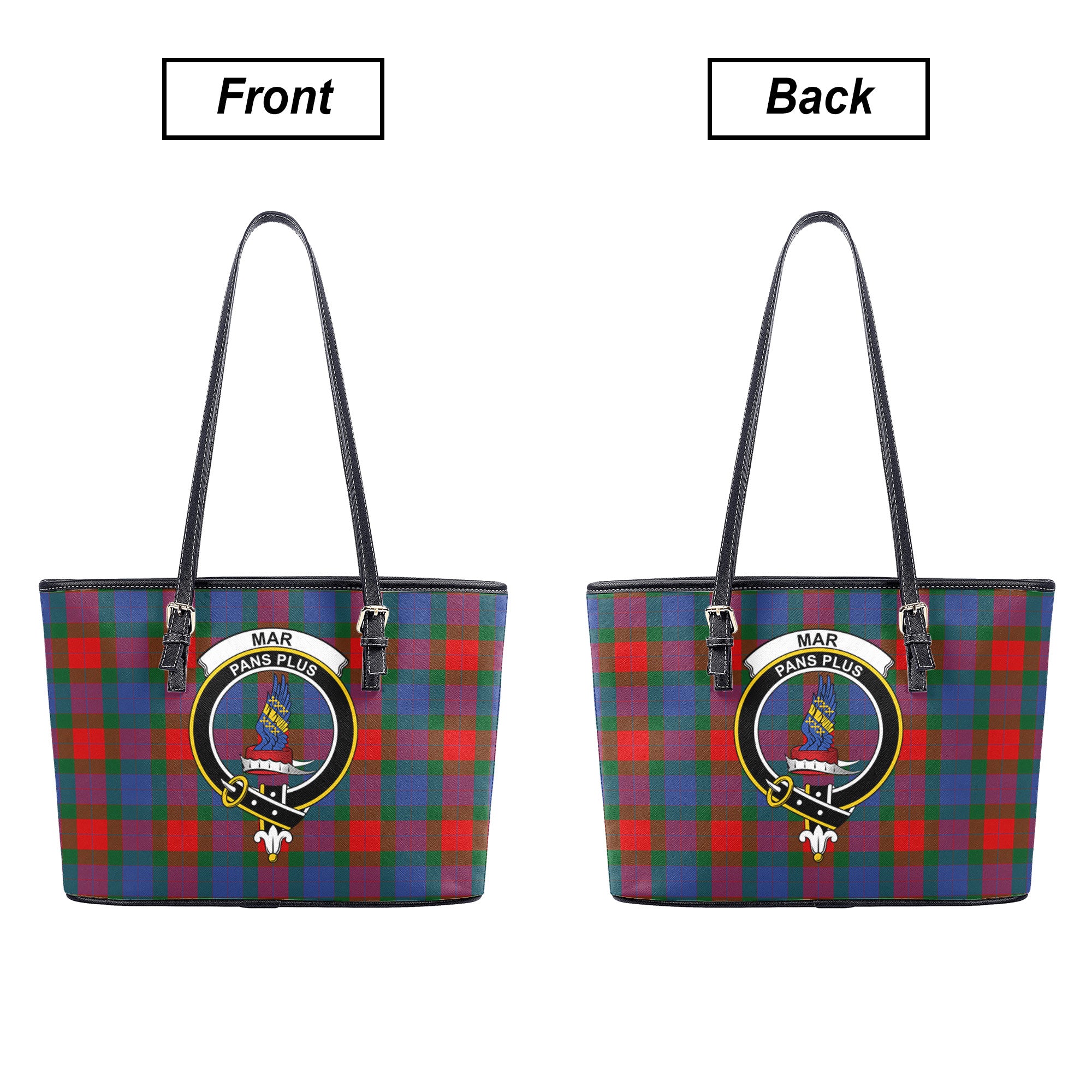 Mar Tartan Crest Leather Tote Bag