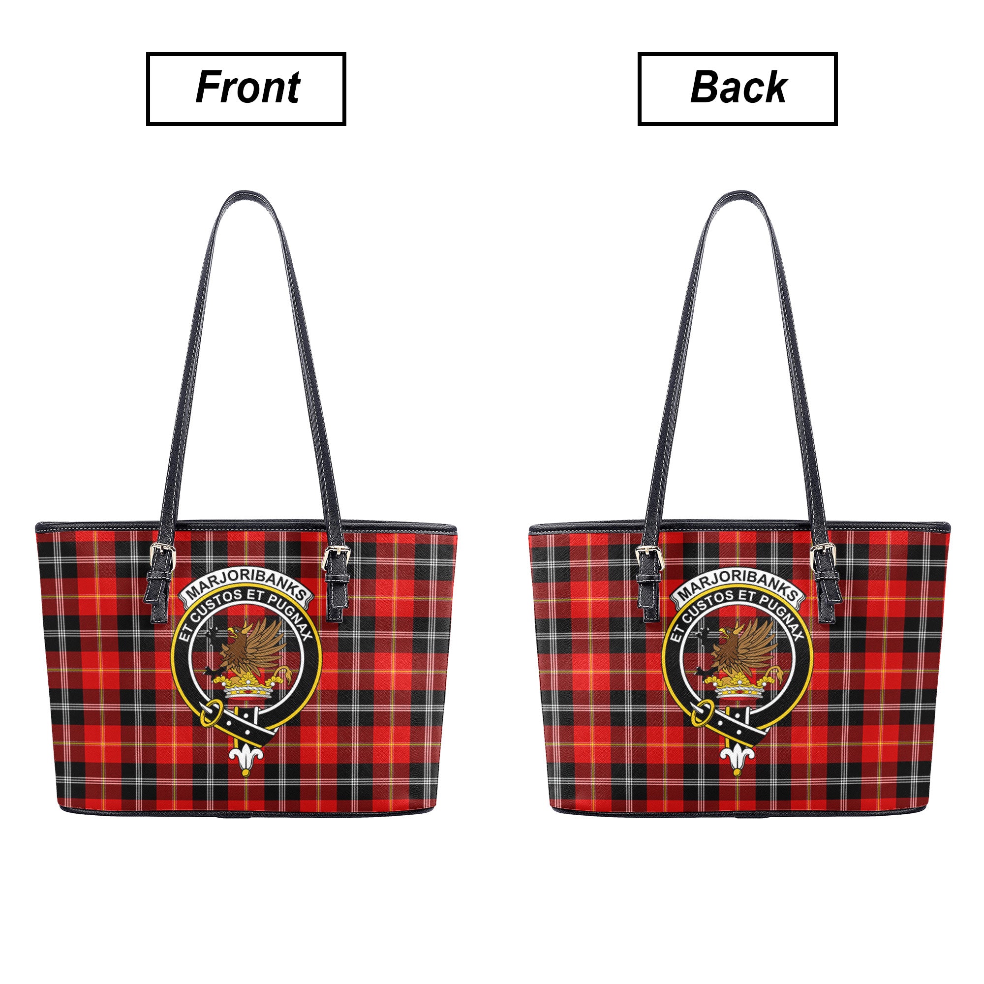 Marjoribanks Tartan Crest Leather Tote Bag