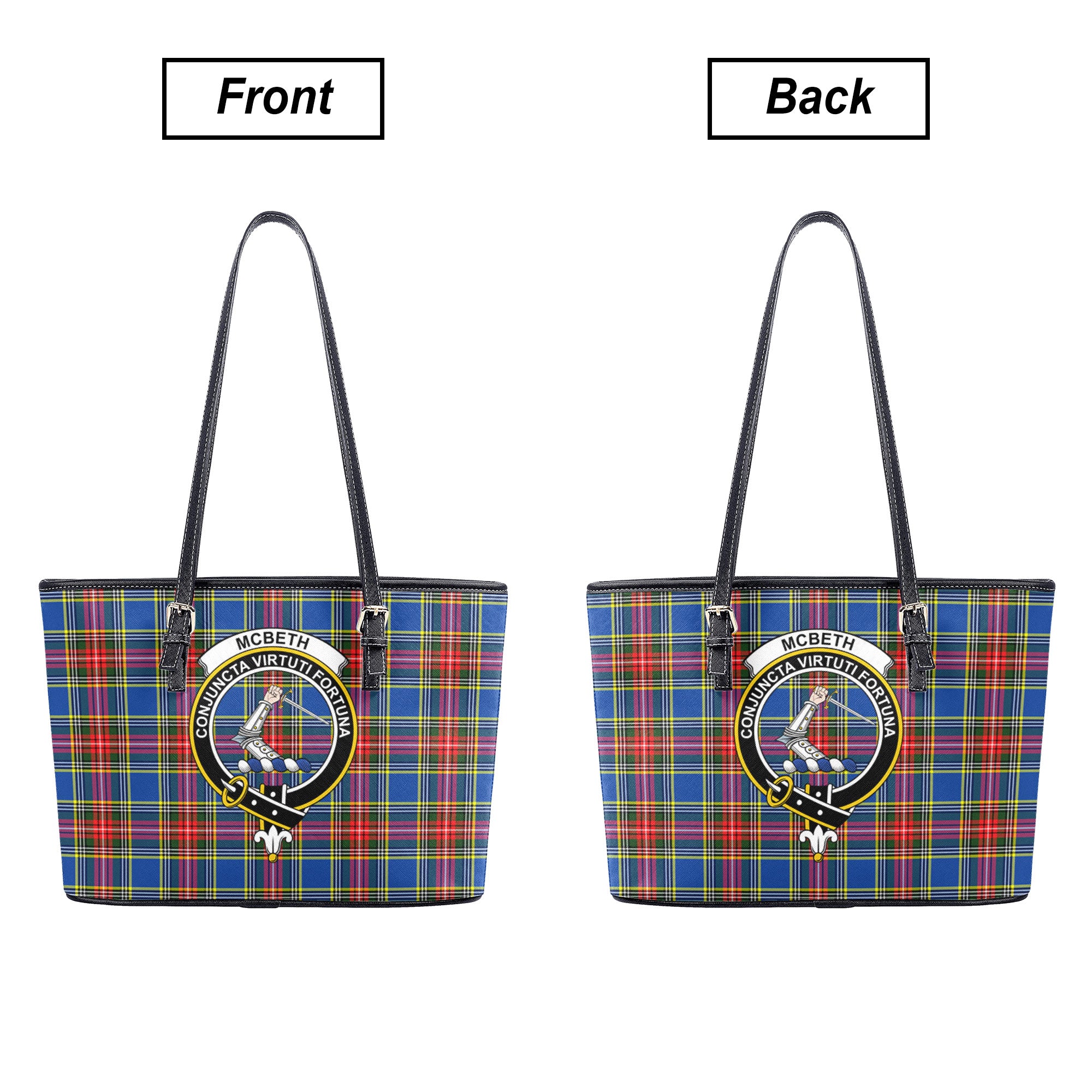 McBeth Modern Tartan Crest Leather Tote Bag