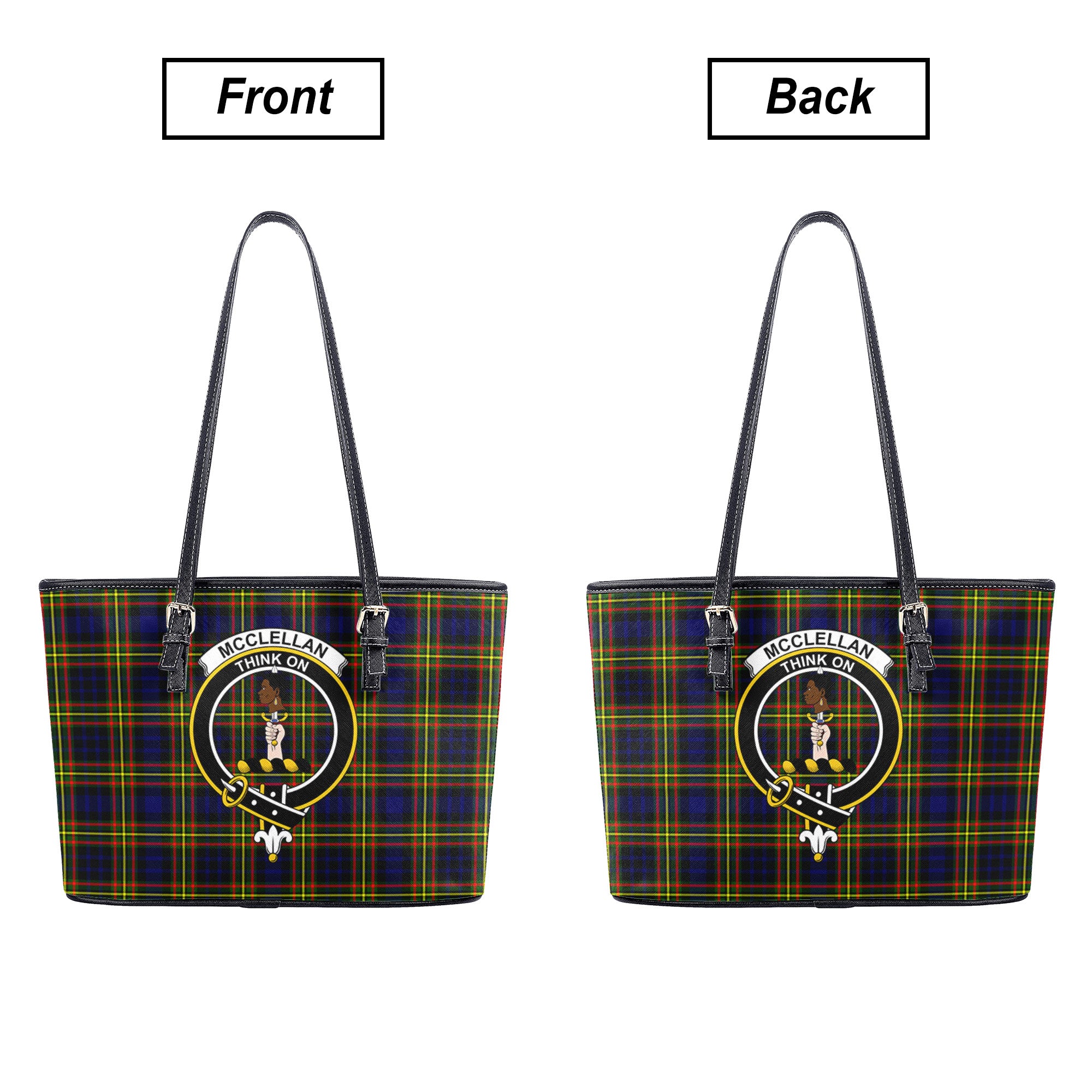 McClellan Modern Tartan Crest Leather Tote Bag