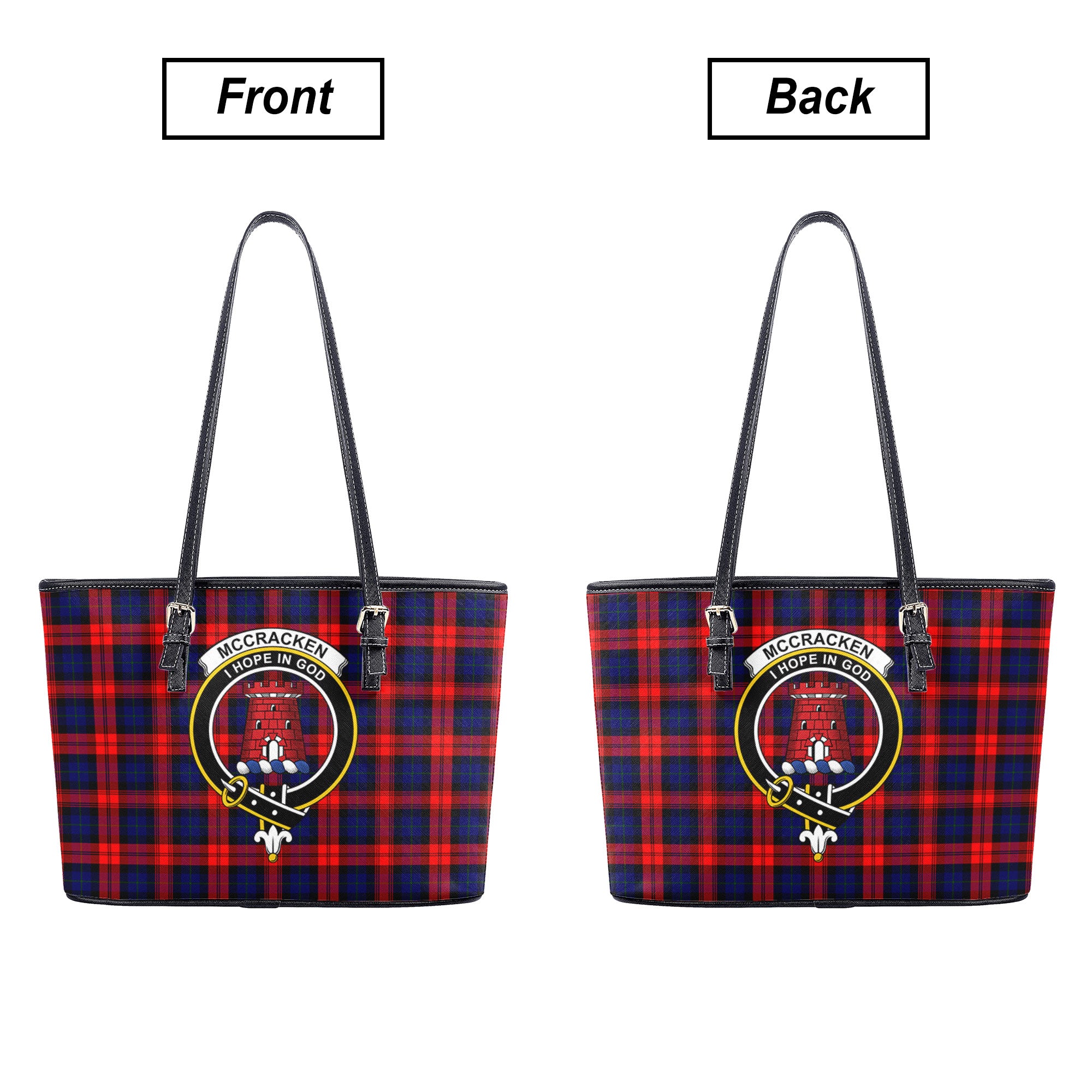 McCracken Tartan Crest Leather Tote Bag
