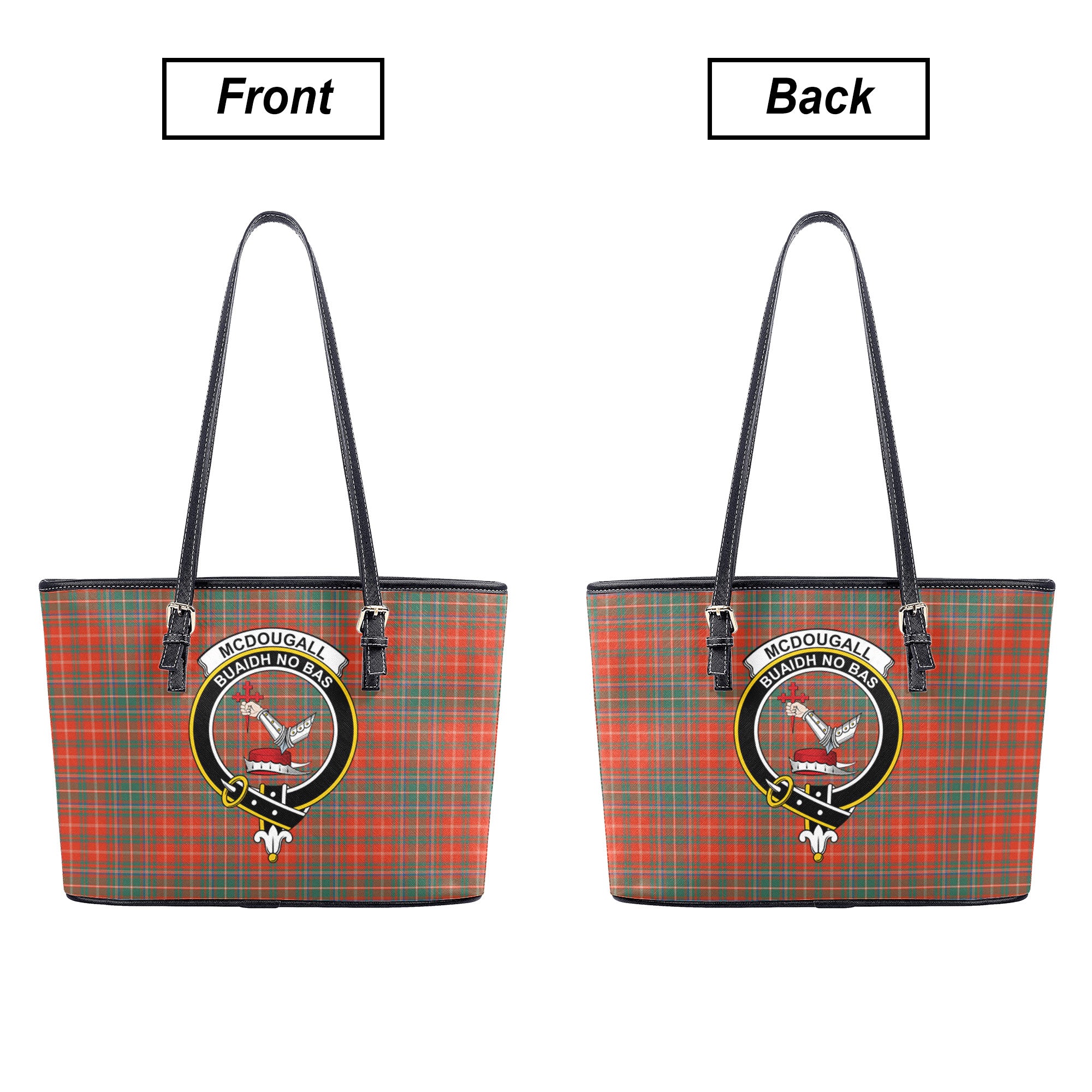 McDougall Ancient Tartan Crest Leather Tote Bag