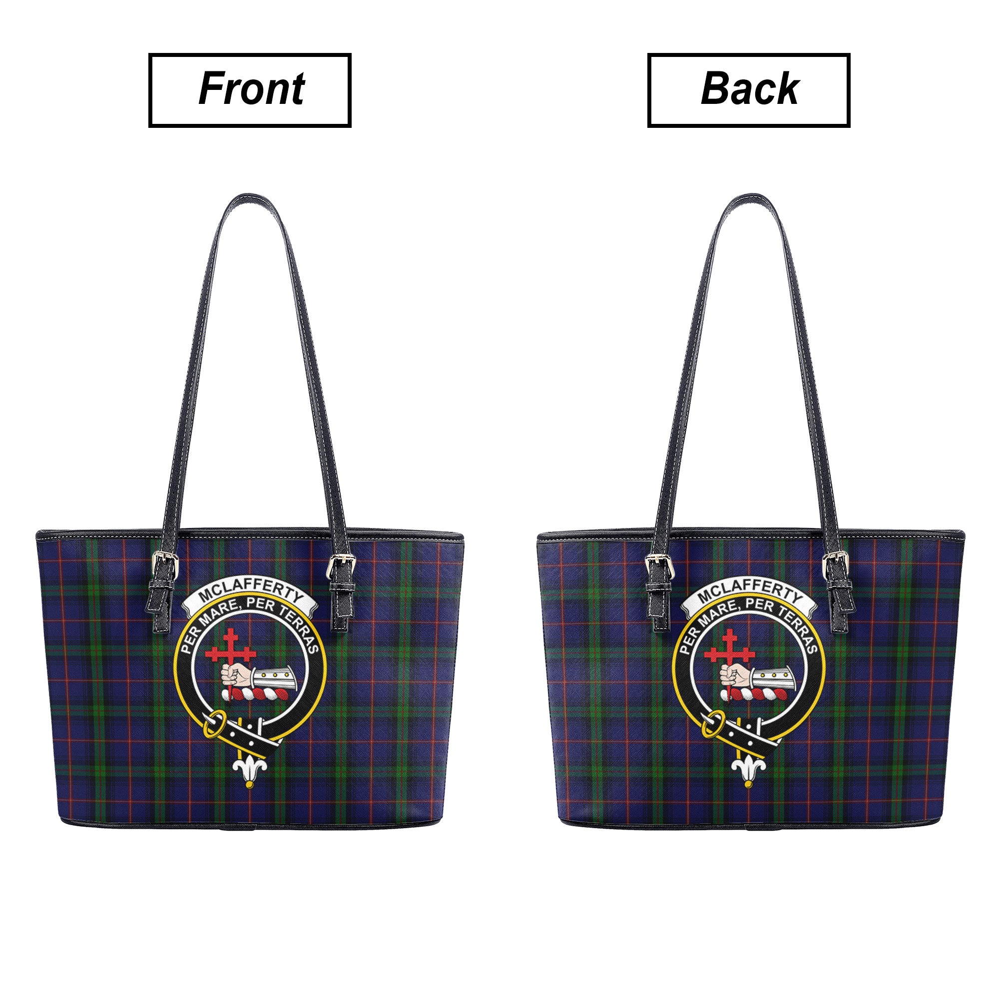McLafferty Tartan Crest Leather Tote Bag