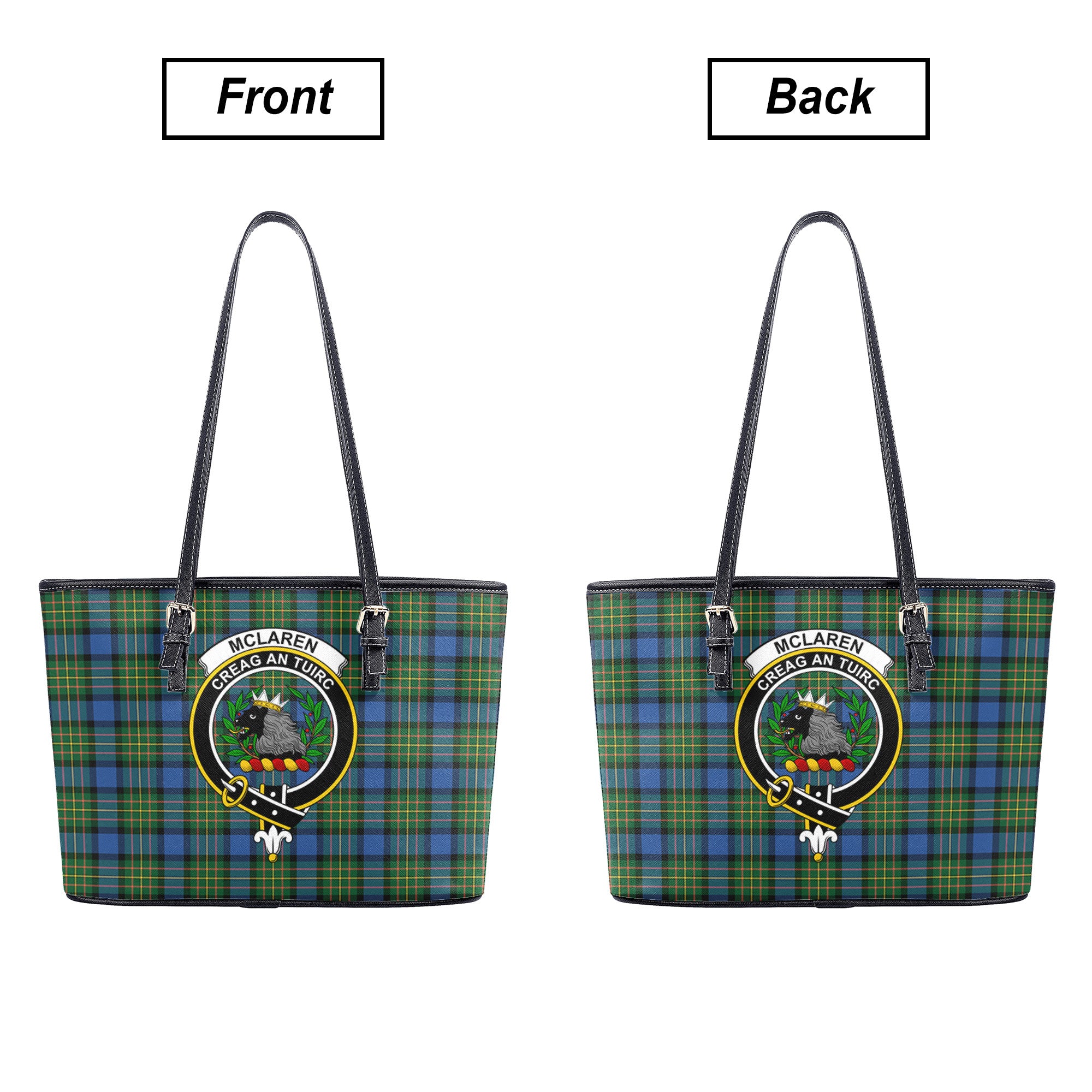 McLaren Ancient Tartan Crest Leather Tote Bag