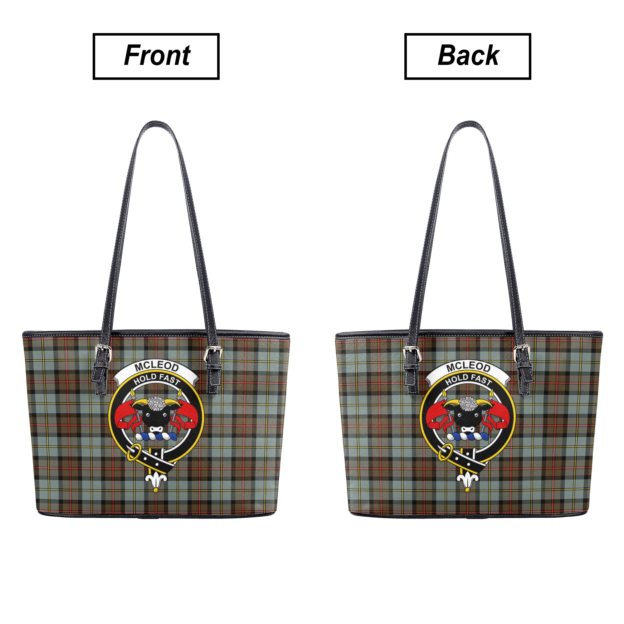 McLeod of Harris Weathered Tartan Crest Leather Tote Bag