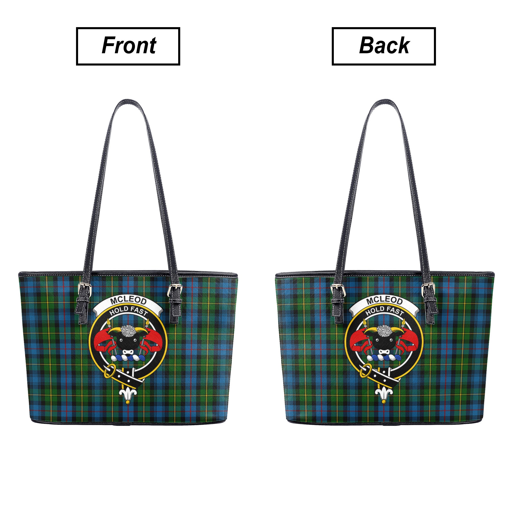 McLeod of Skye Tartan Crest Leather Tote Bag