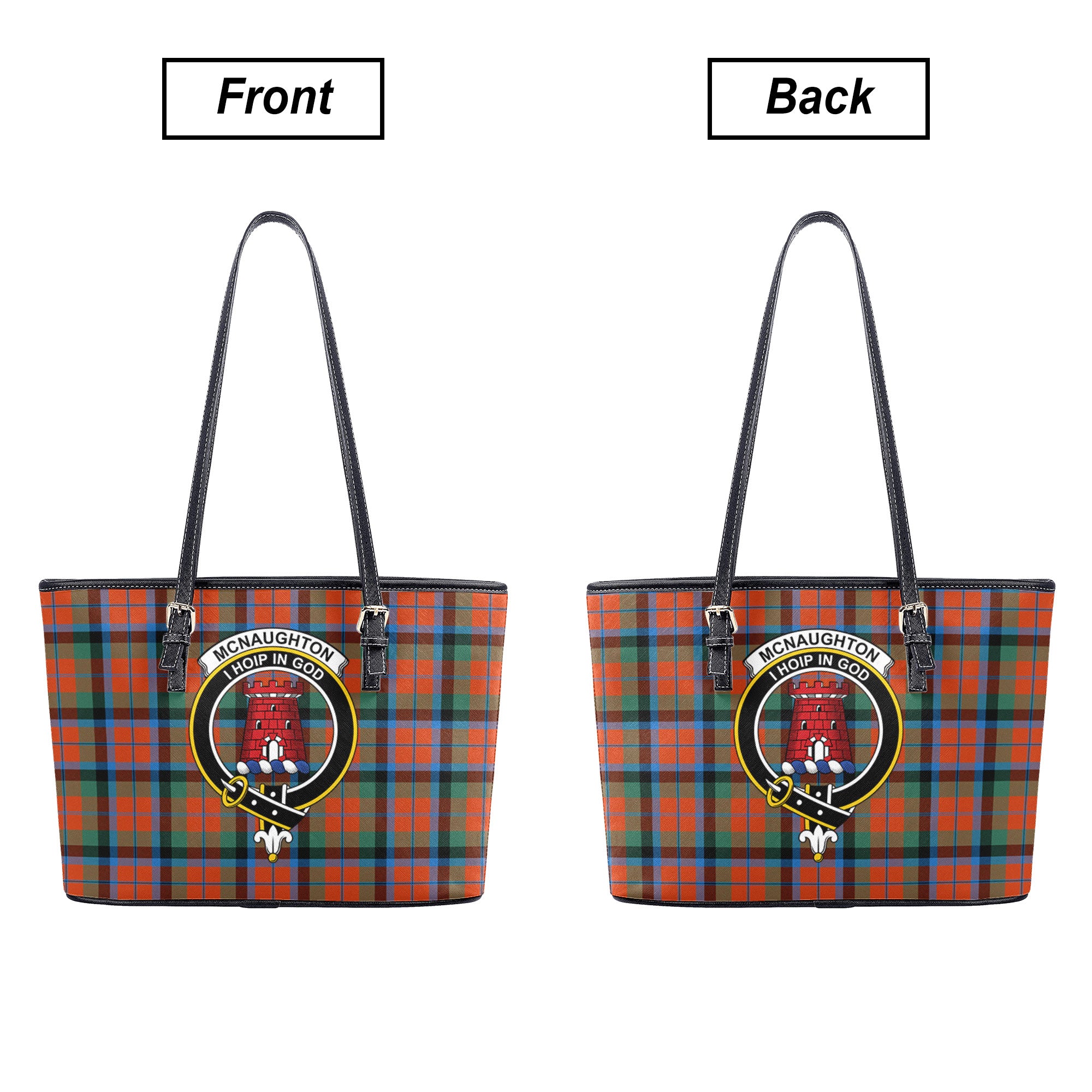 McNaughton Ancient Tartan Crest Leather Tote Bag