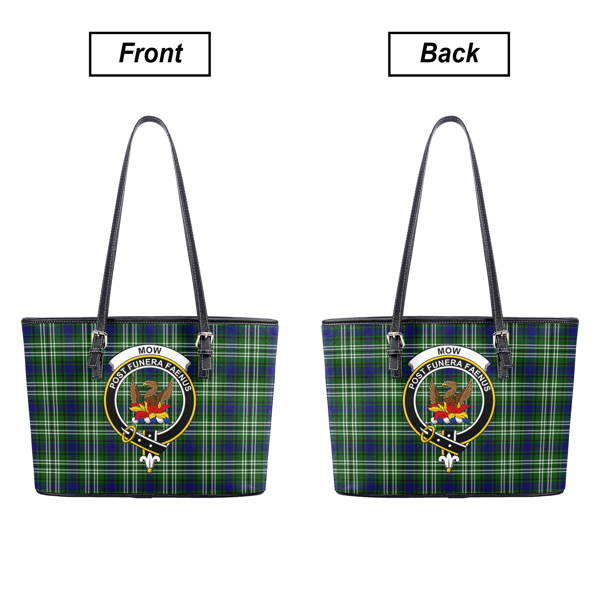 Mow Tartan Crest Leather Tote Bag