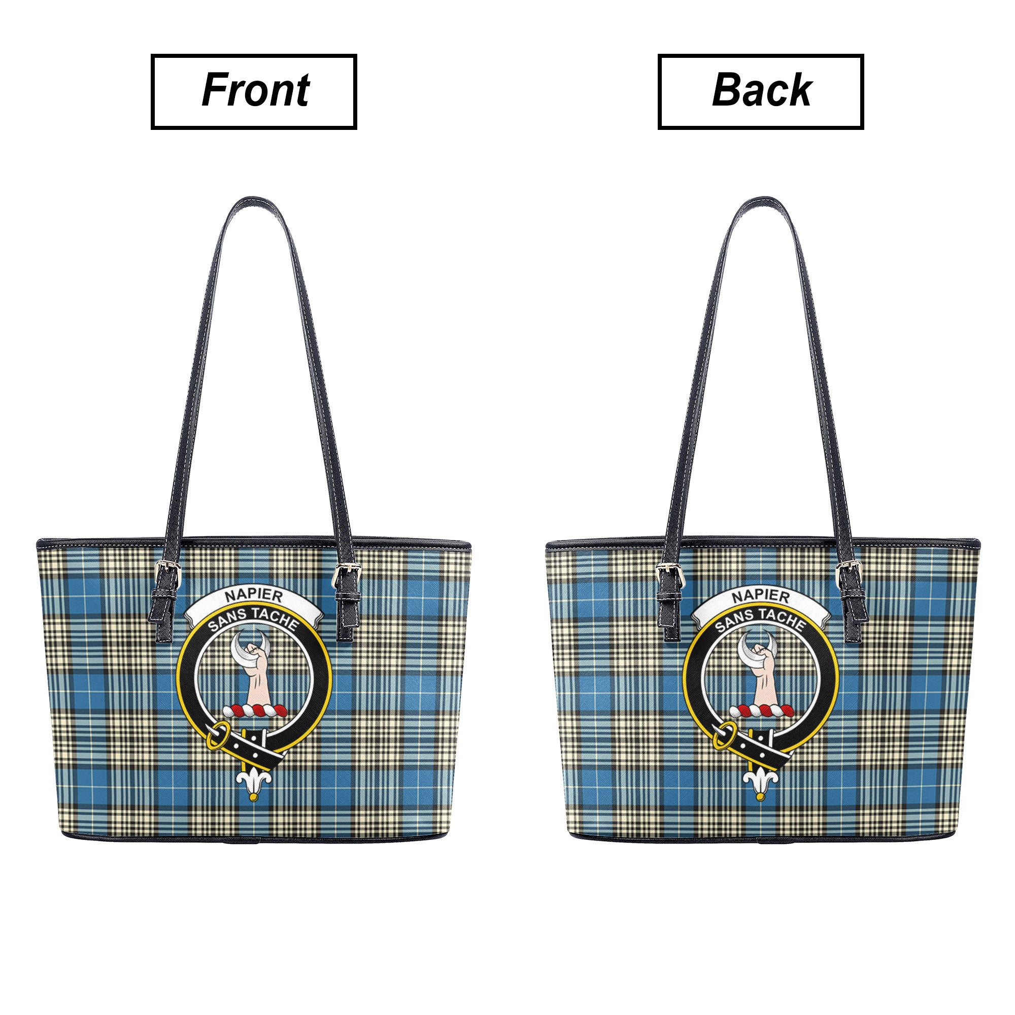 Napier Ancient Tartan Crest Leather Tote Bag