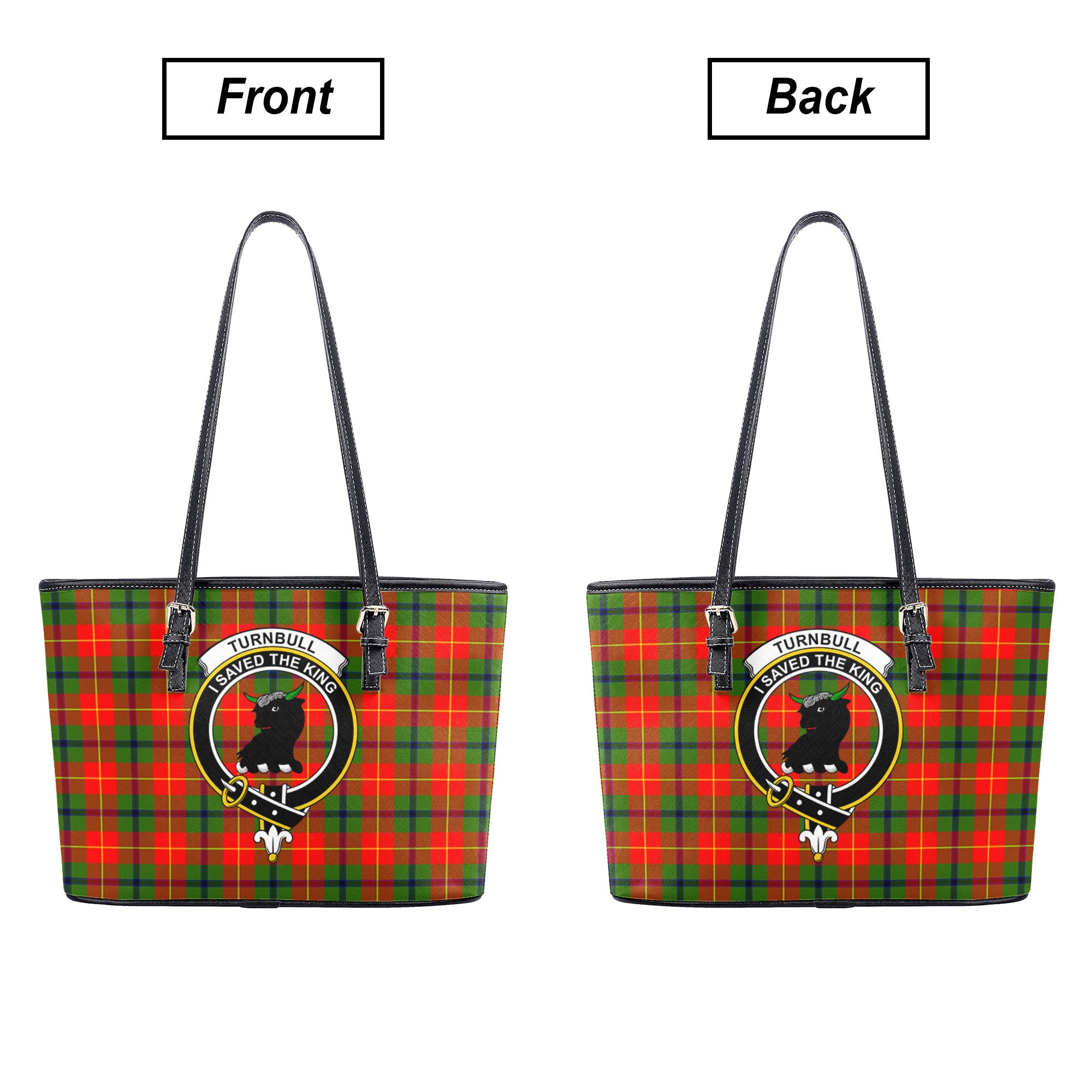 Turnbull Dress Tartan Crest Leather Tote Bag