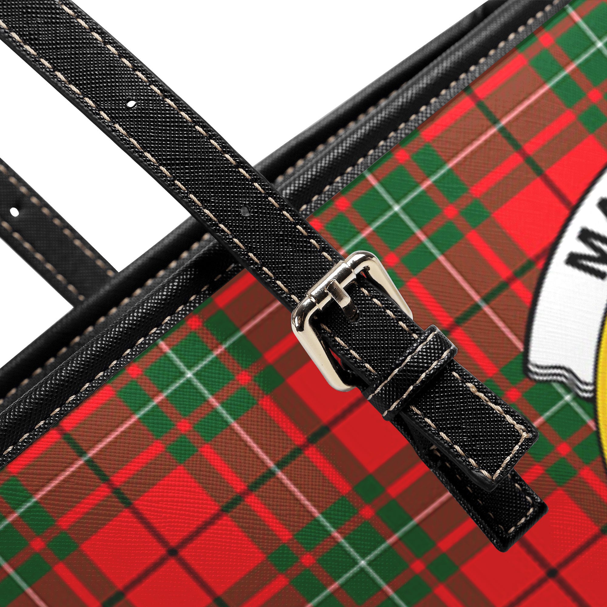 MacAulay Modern Tartan Crest Leather Tote Bag