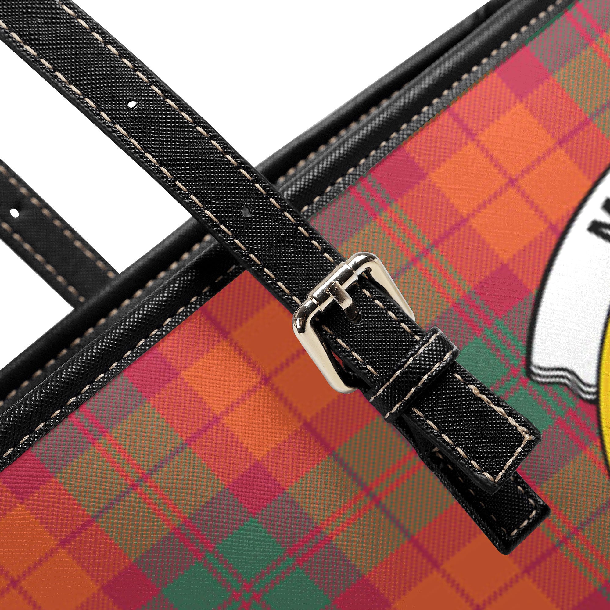 MacNab Ancient Tartan Crest Leather Tote Bag