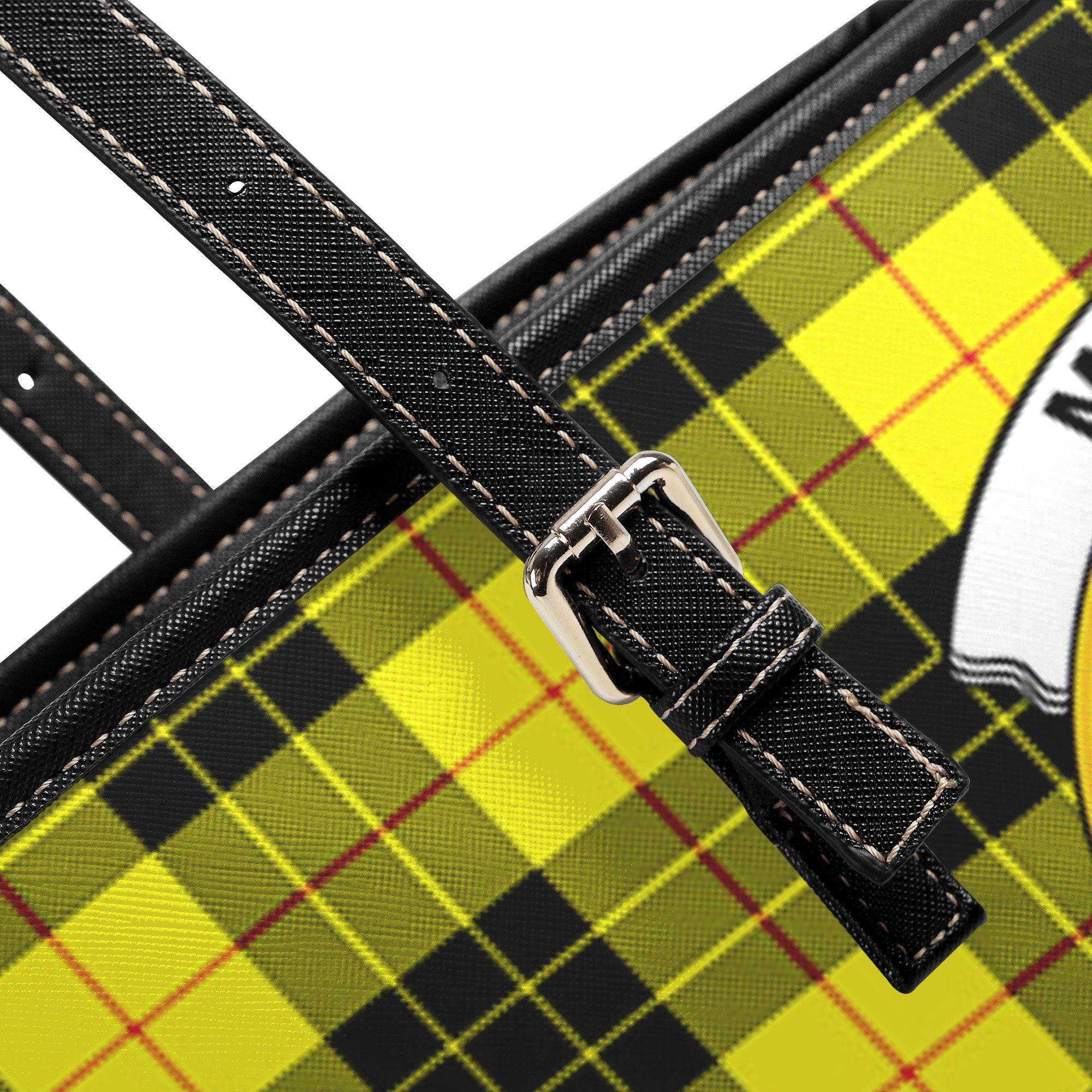 McLeod of Lewis Modern Tartan Crest Leather Tote Bag