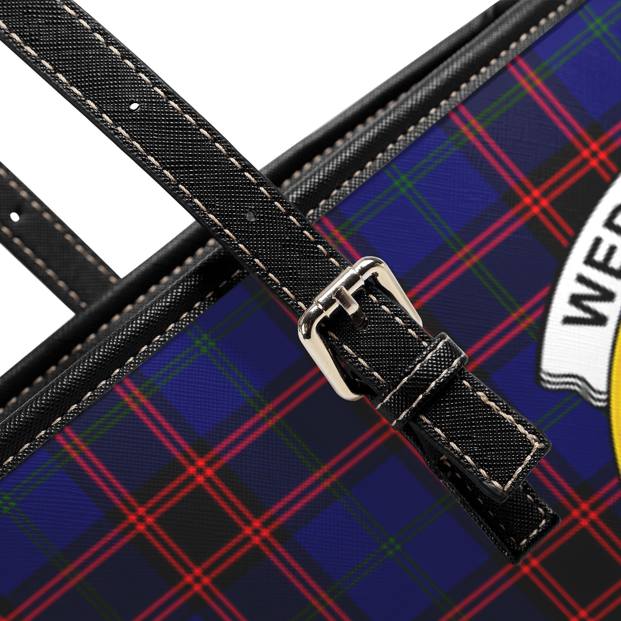 Wedderburn Tartan Crest Leather Tote Bag