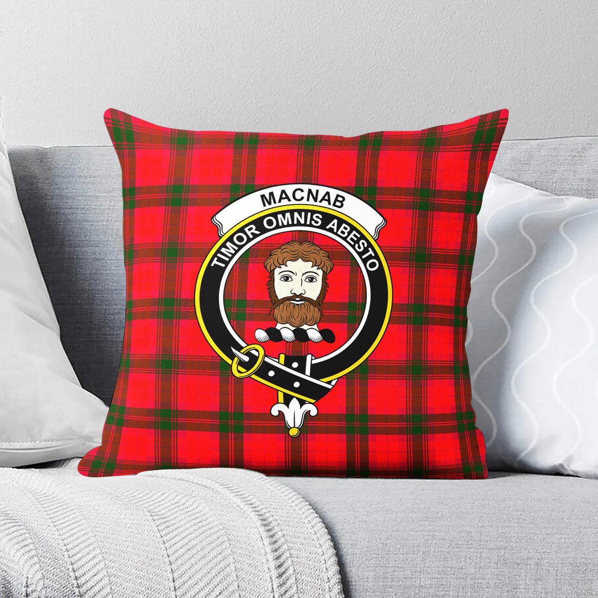 MacNab Modern Tartan Crest Pillow Cover