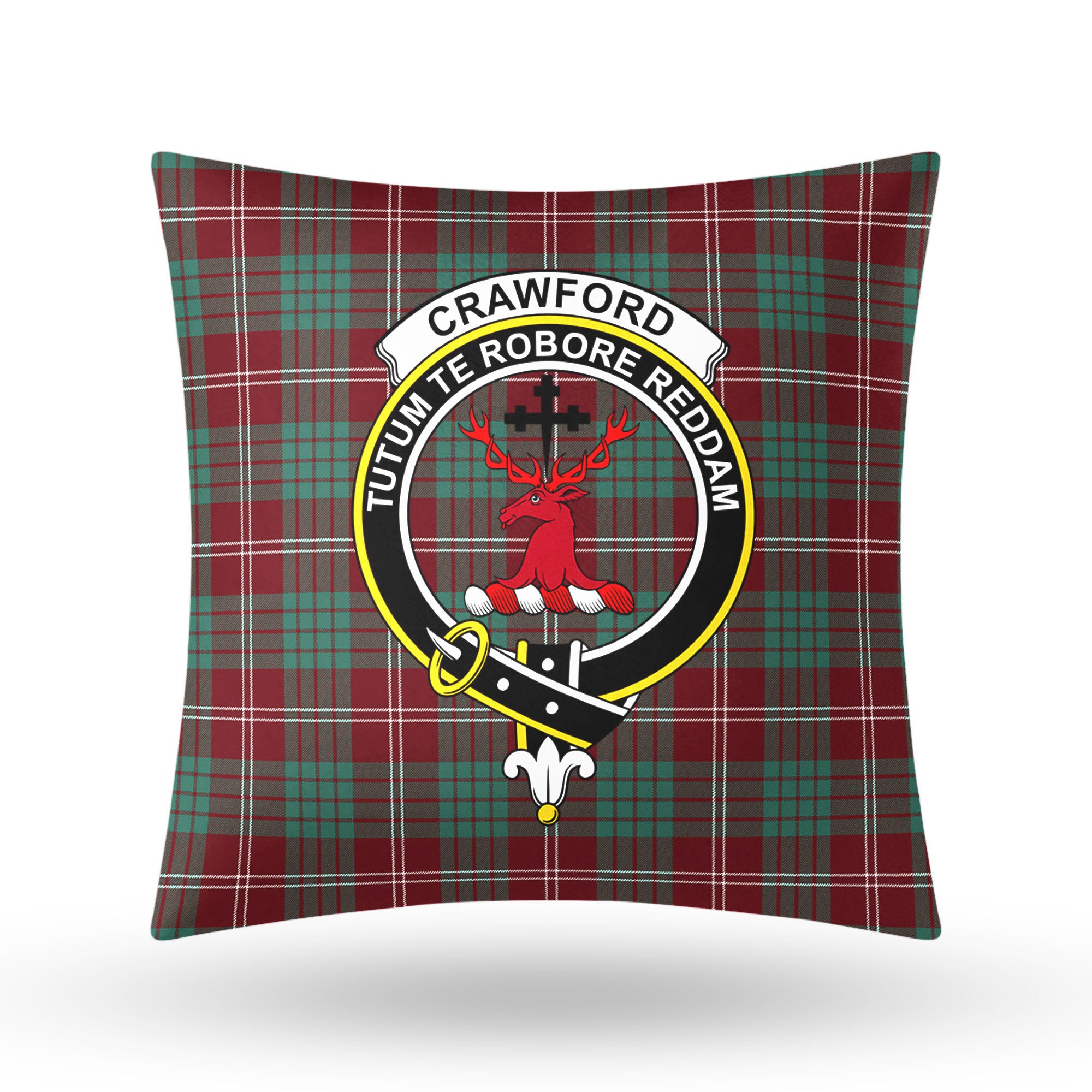 Crawford Modern Tartan Crest Pillow Cover