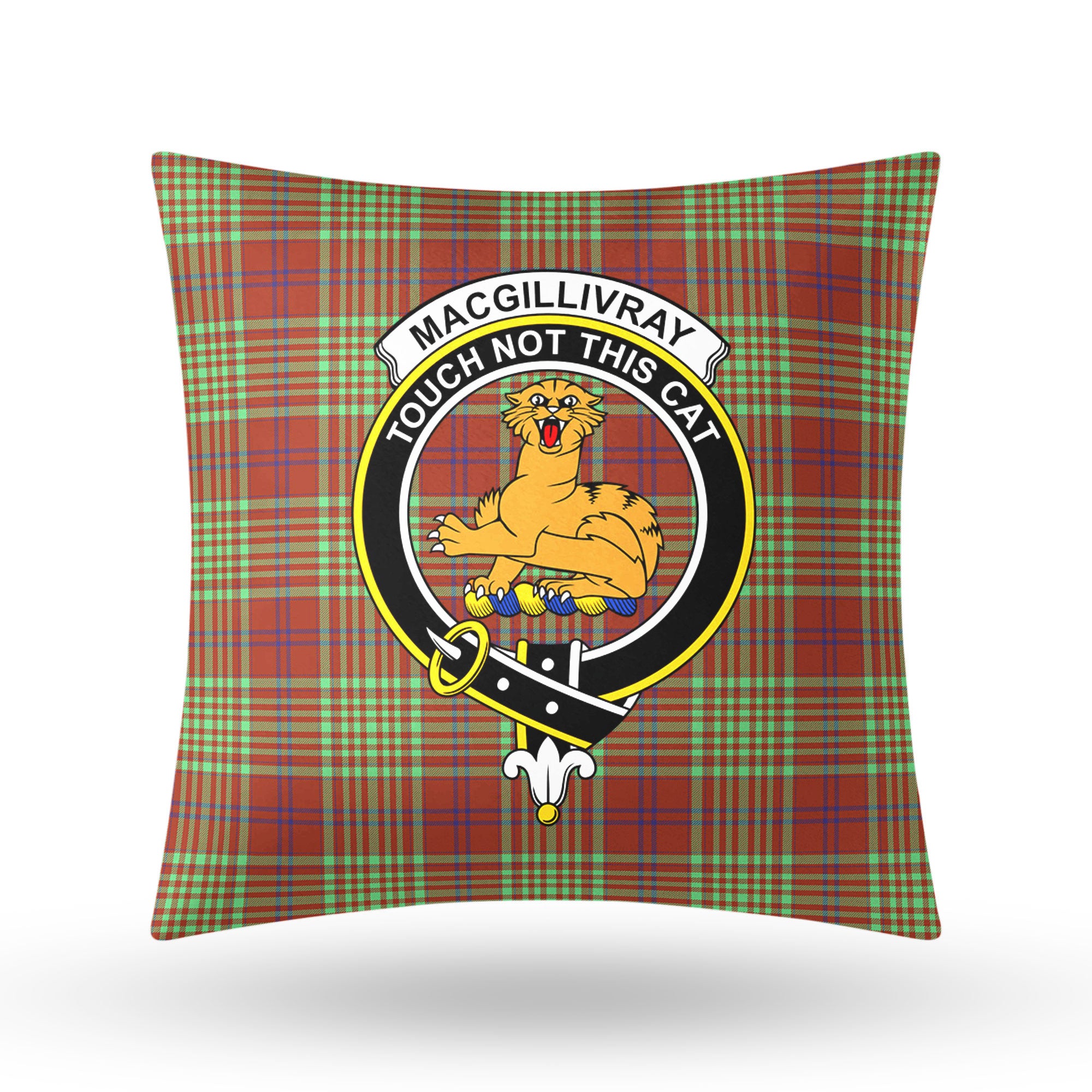 MacGillivray Hunting Ancient Tartan Crest Pillow Cover