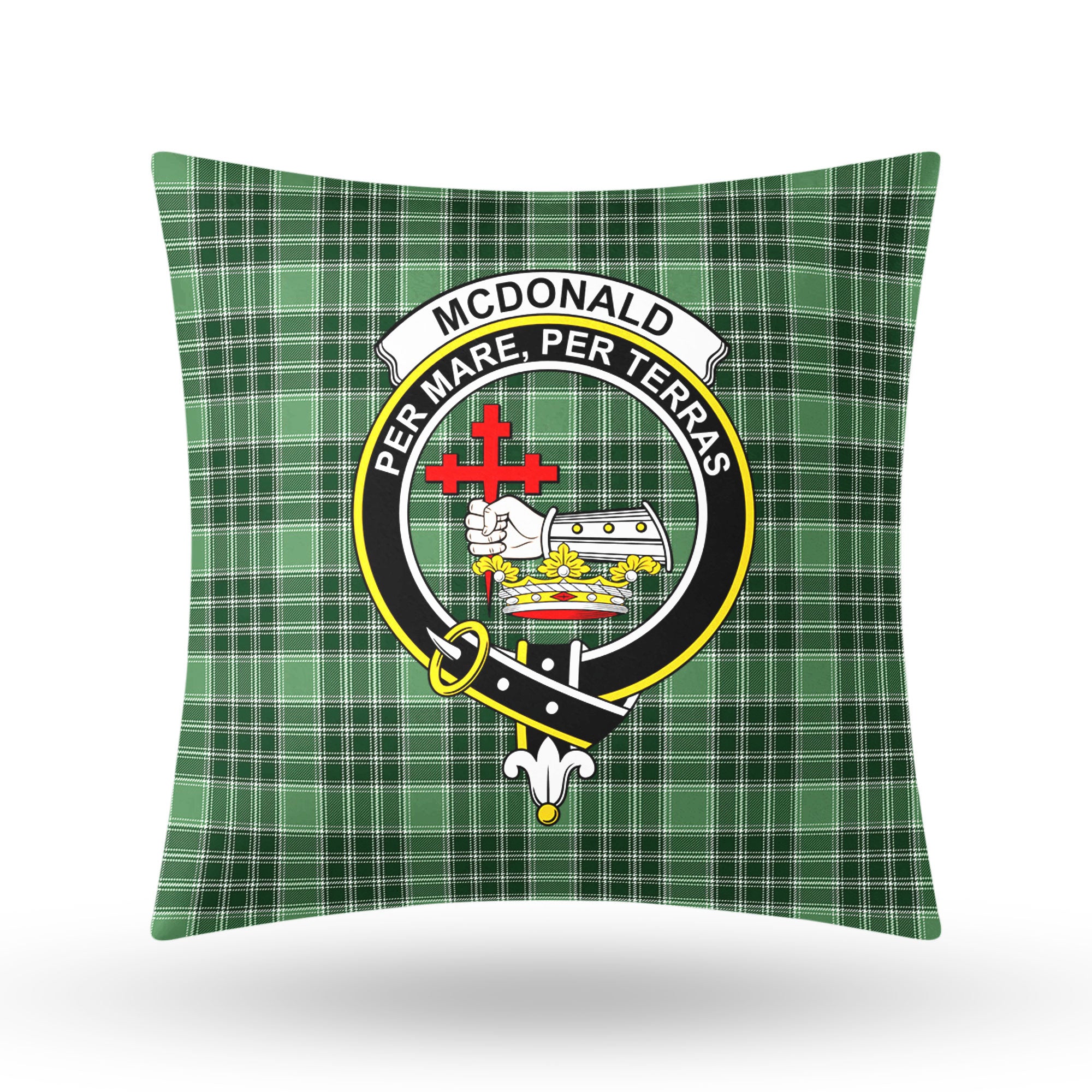McDonald Lord of the Isles Hunting Tartan Crest Pillow Cover