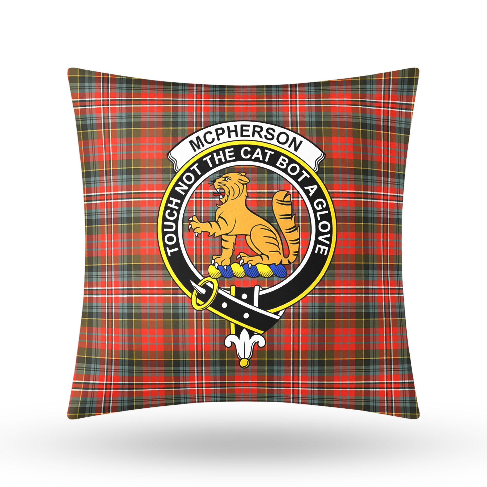 McPherson Weathered Tartan Crest Pillow Cover