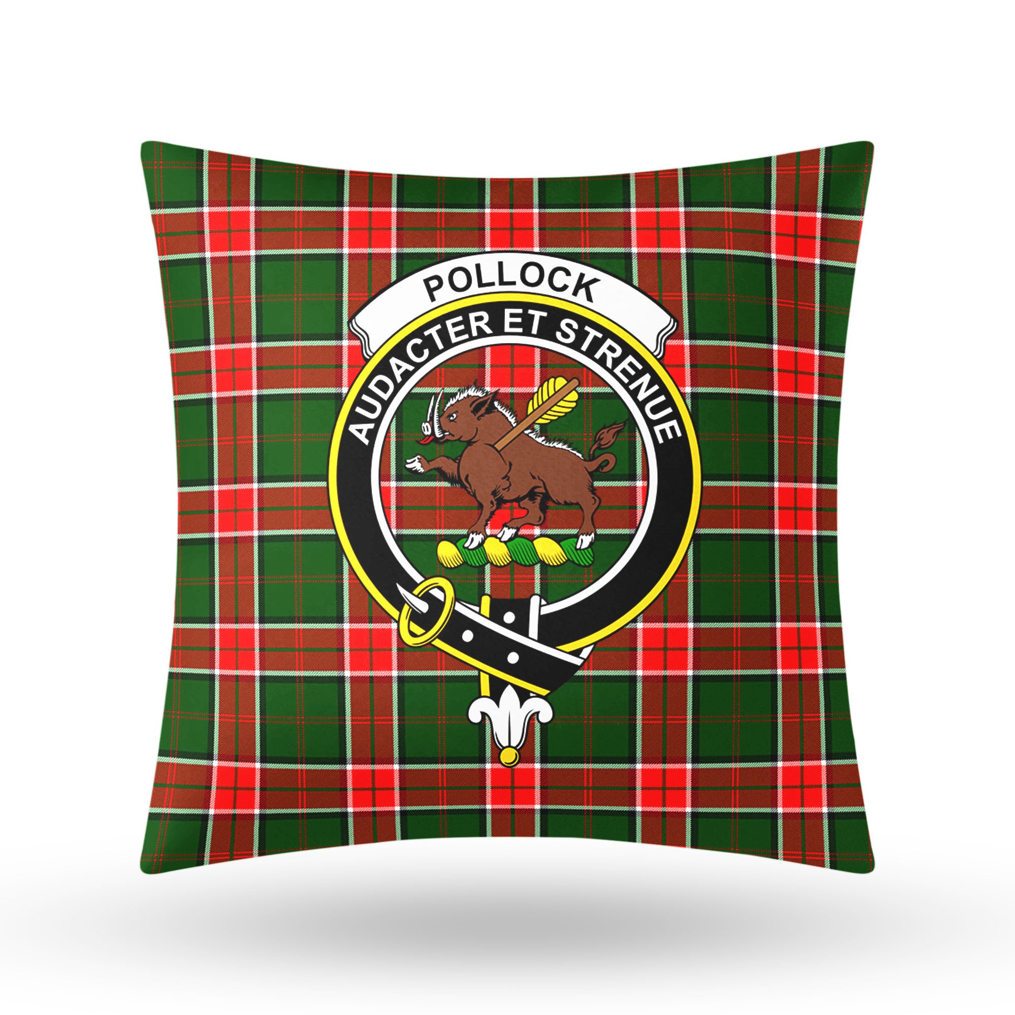 Pollock Tartan Crest Pillow Cover