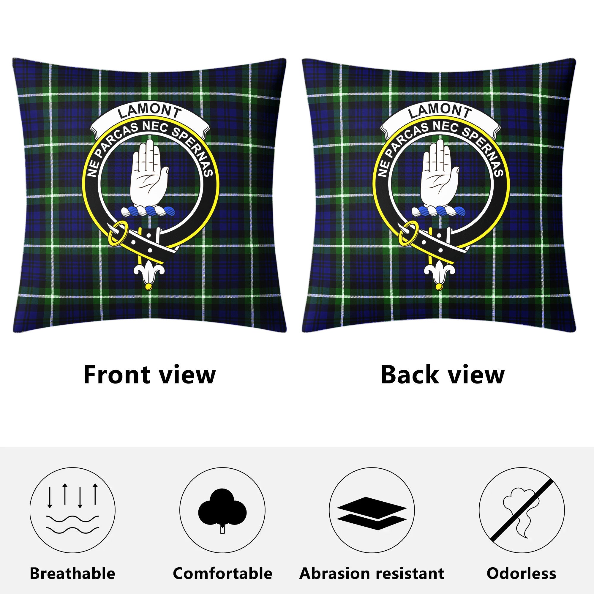 Lamont Modern Tartan Crest Pillow Cover