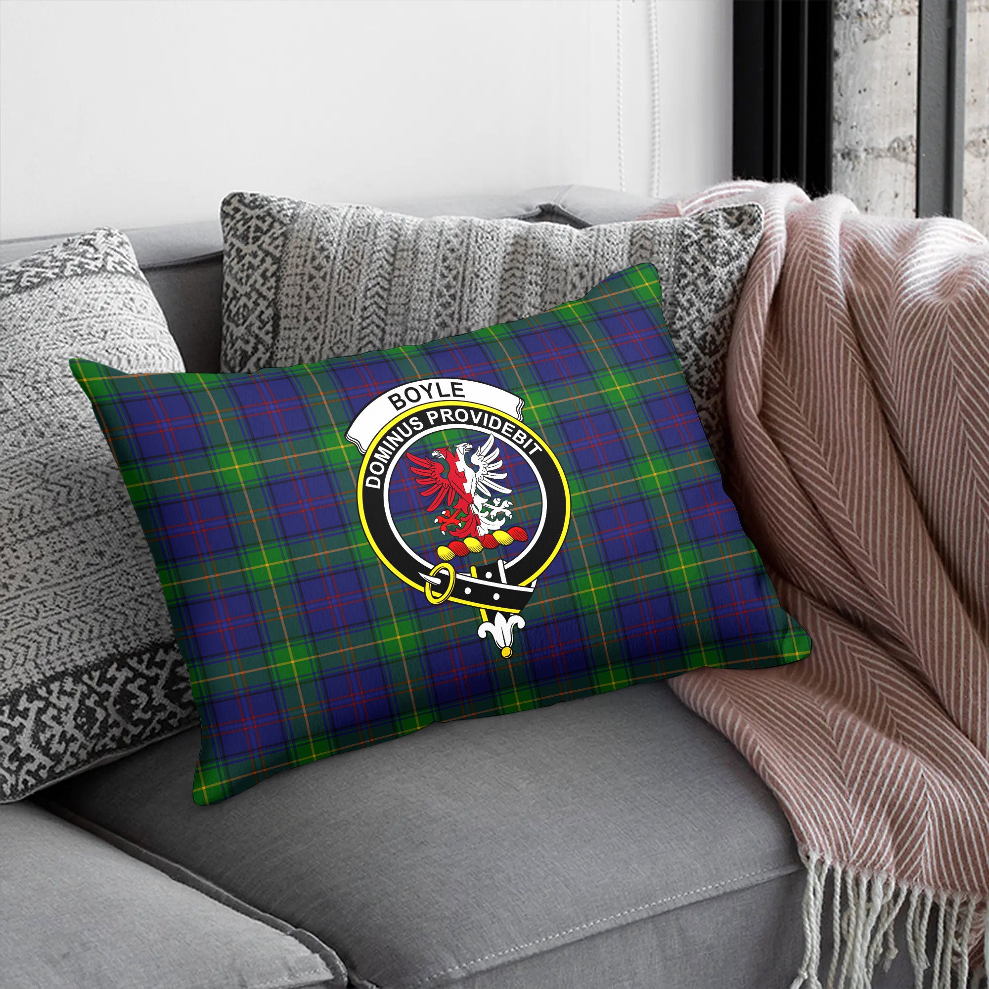 Boyle Tartan Crest Pillow Cover