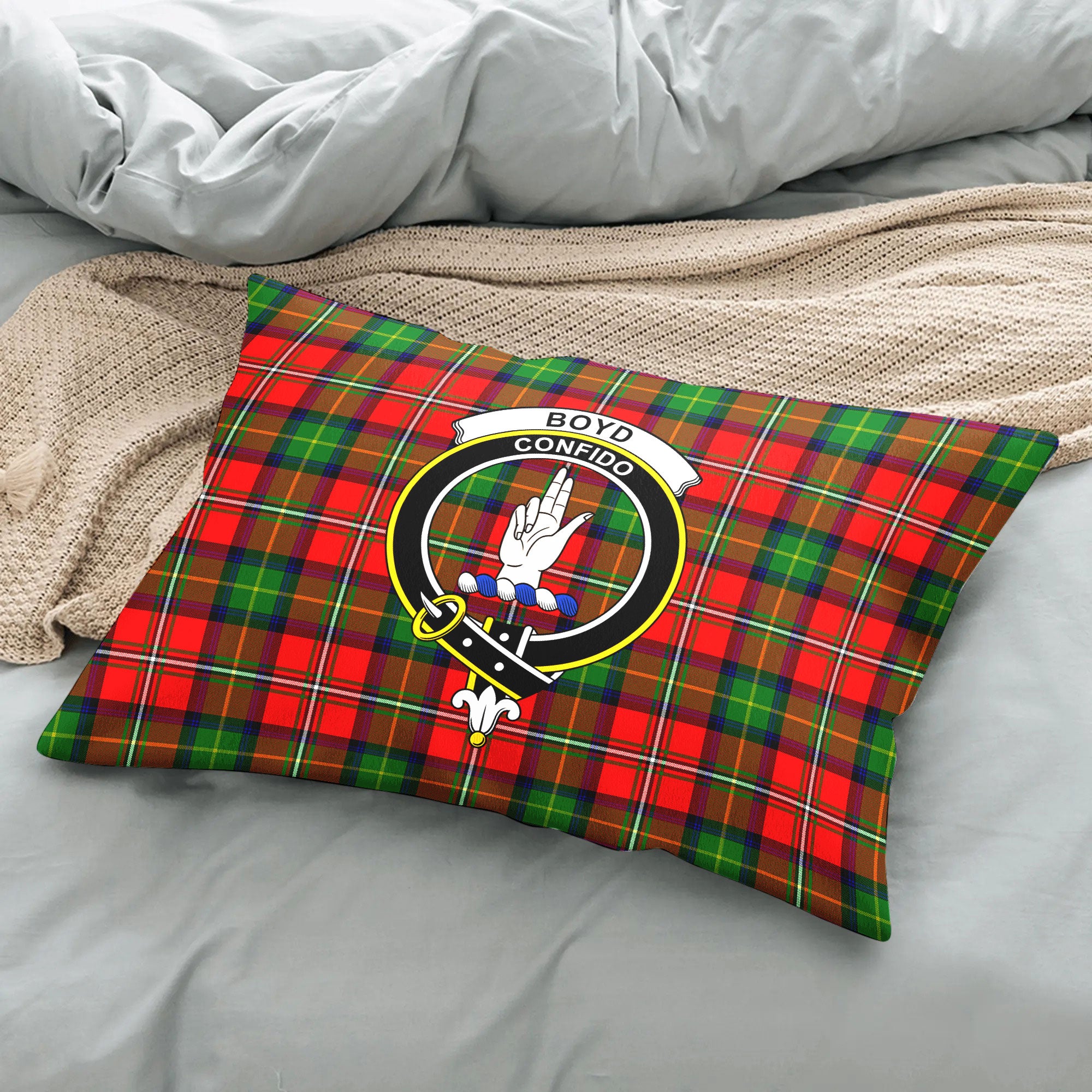 Boyd Modern Tartan Crest Pillow Cover