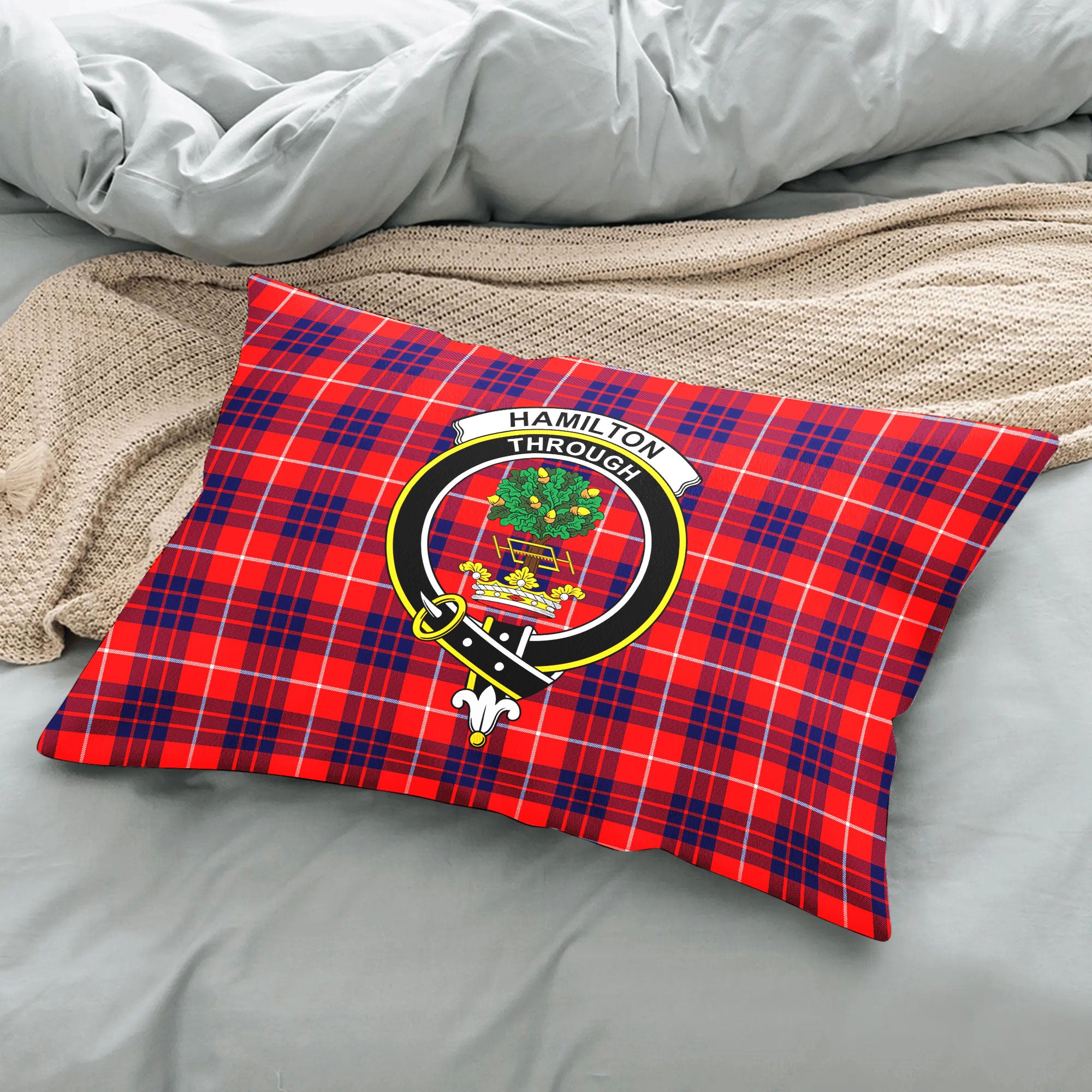 Hamilton Modern Tartan Crest Pillow Cover