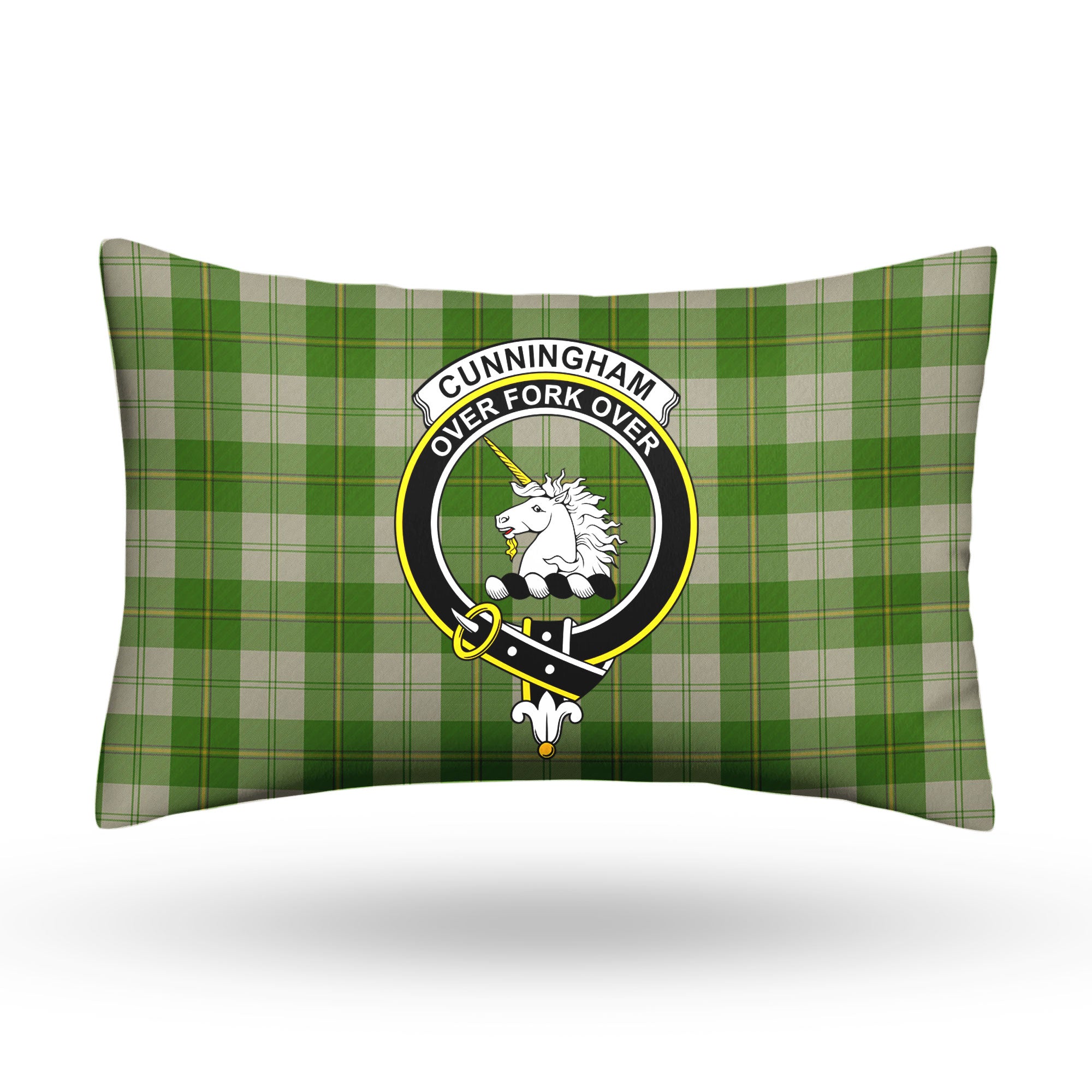 Cunningham Dress Green Dancers Tartan Crest Pillow Cover