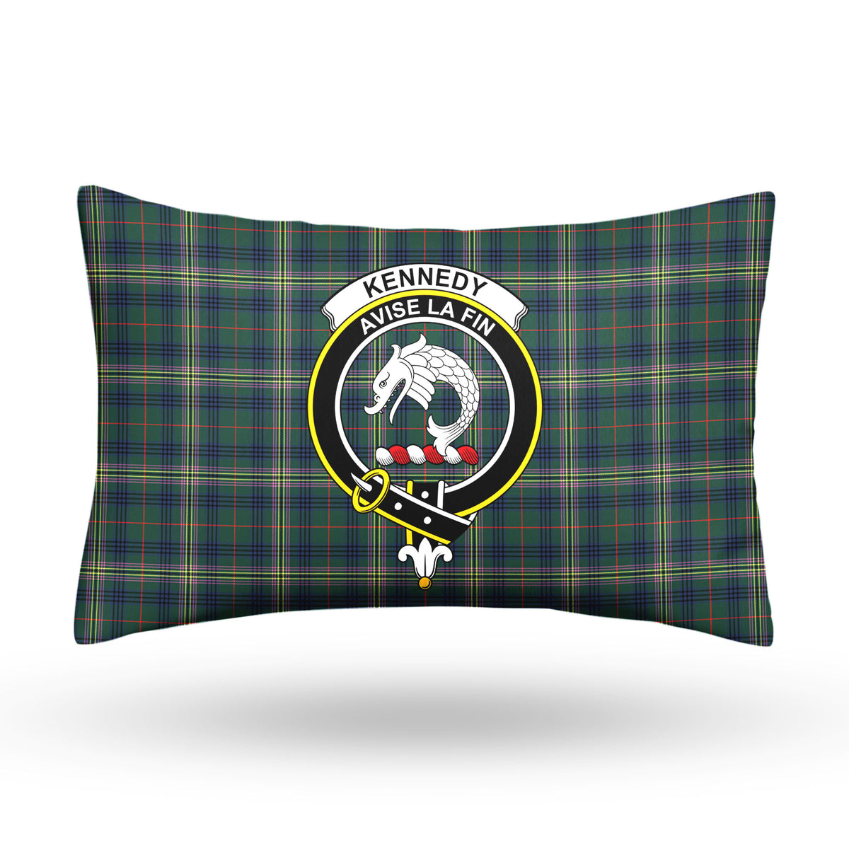 Kennedy Modern Tartan Crest Pillow Cover