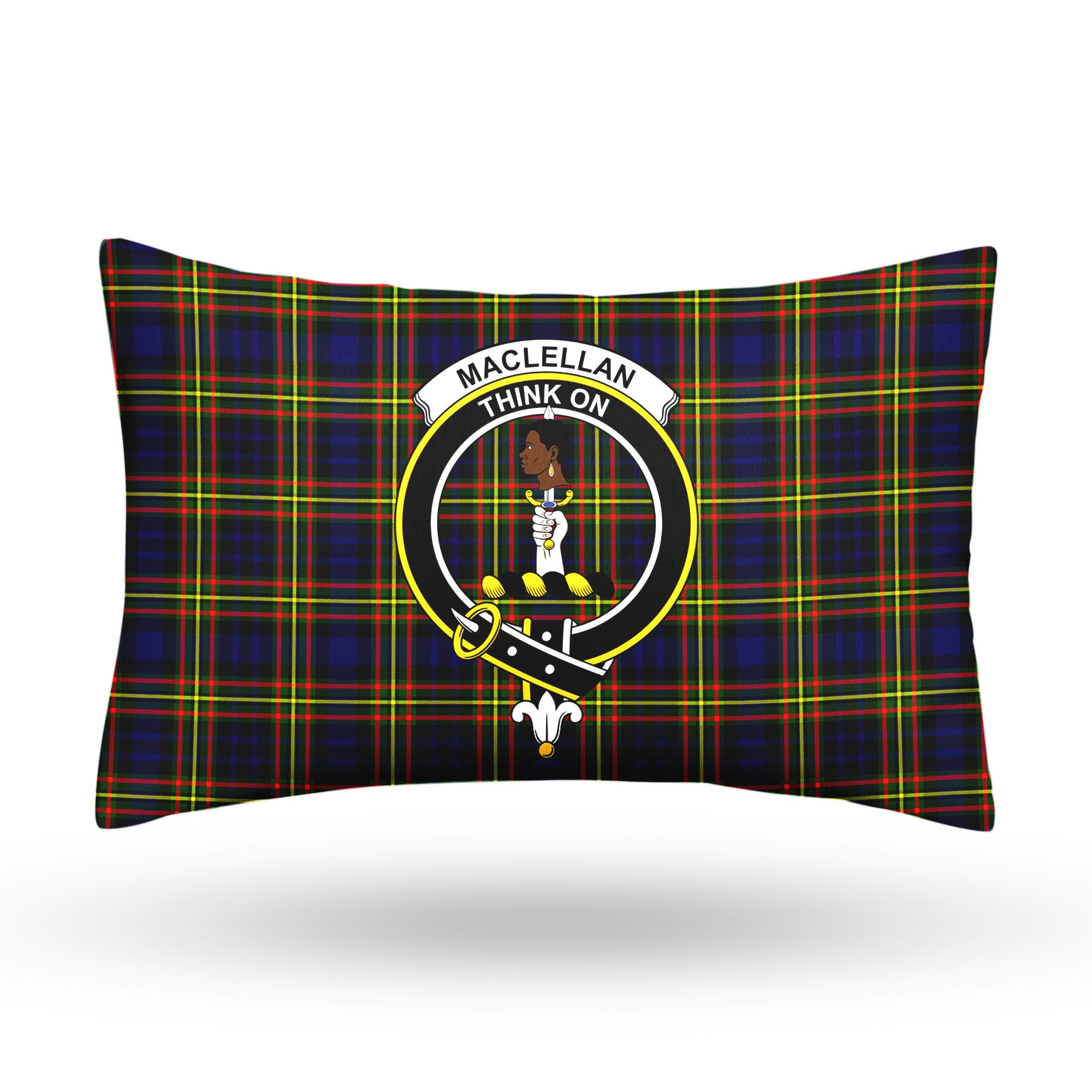 MacLellan Modern Tartan Crest Pillow Cover